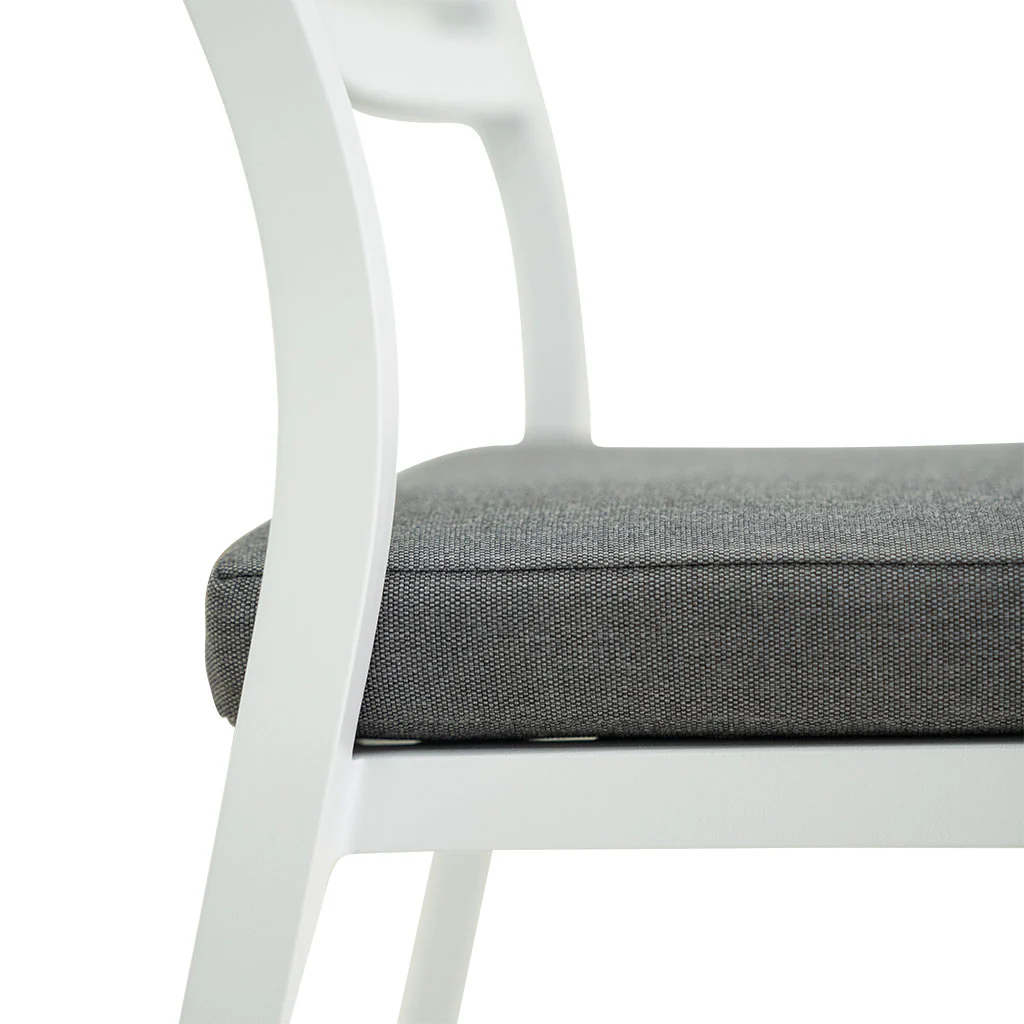 Coda Aluminium Outdoor Armless Dining Chair with Cushion - Image 7