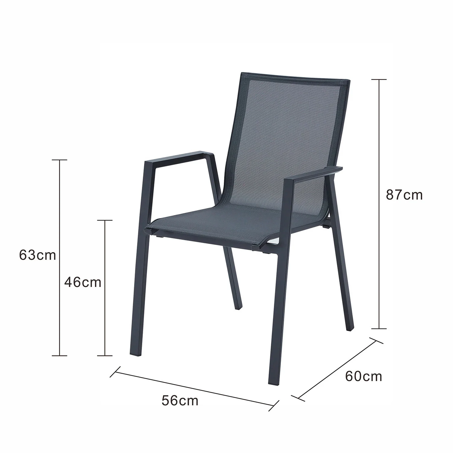 Colac Aluminium Outdoor Dining Chair - Image 11