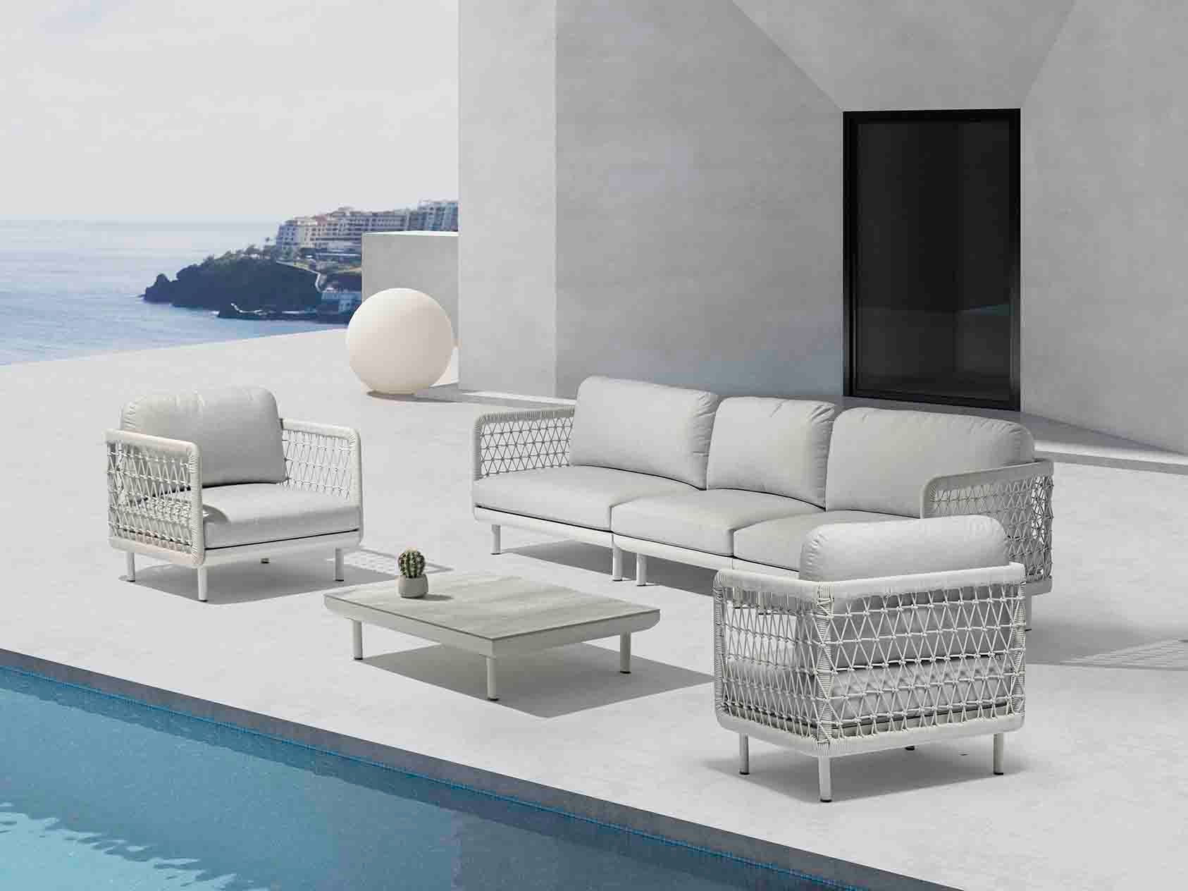 Colwood 3 Seater Outdoor Rope Lounge - Image 2