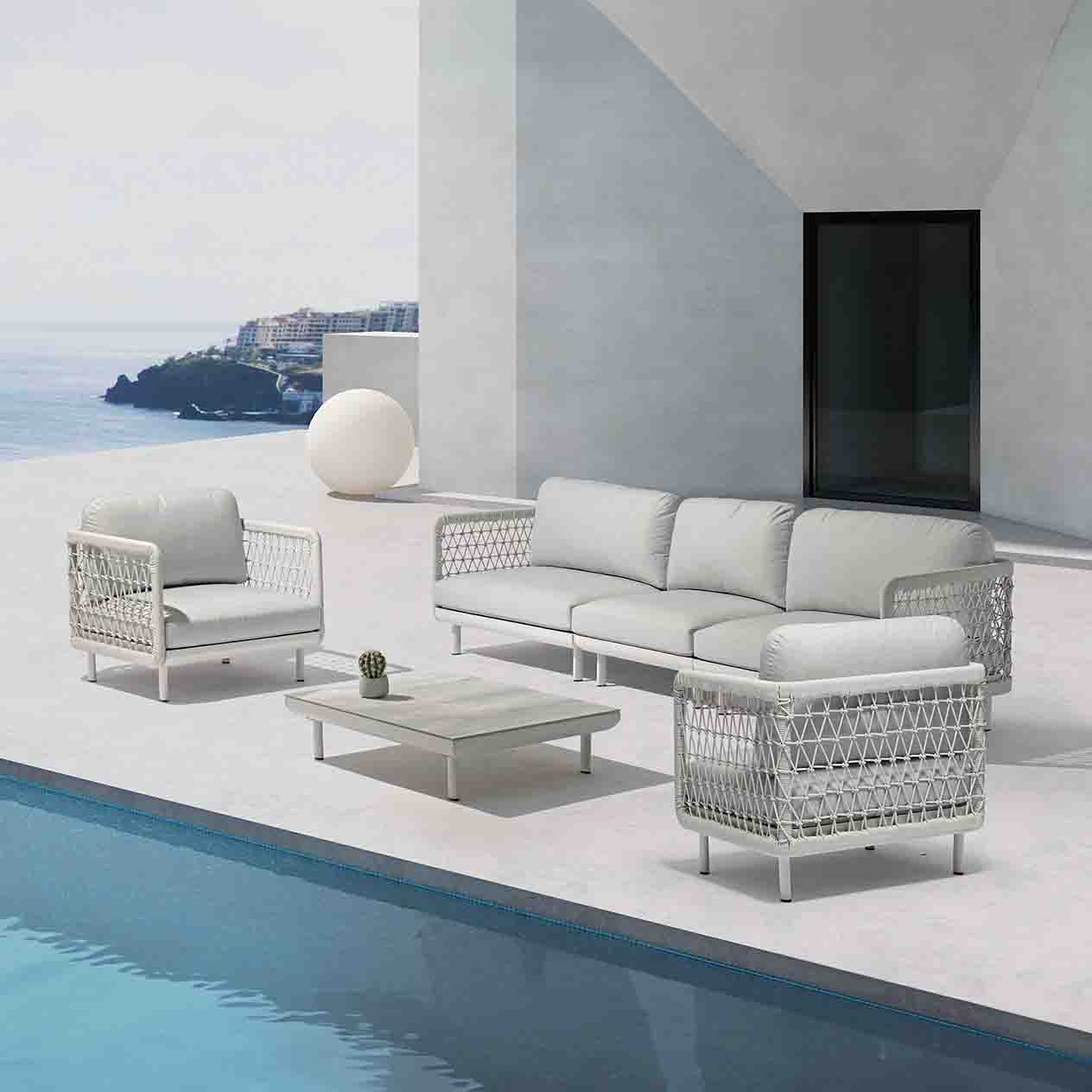 Colwood 4 Seater Rope Outdoor Lounge - Image 2