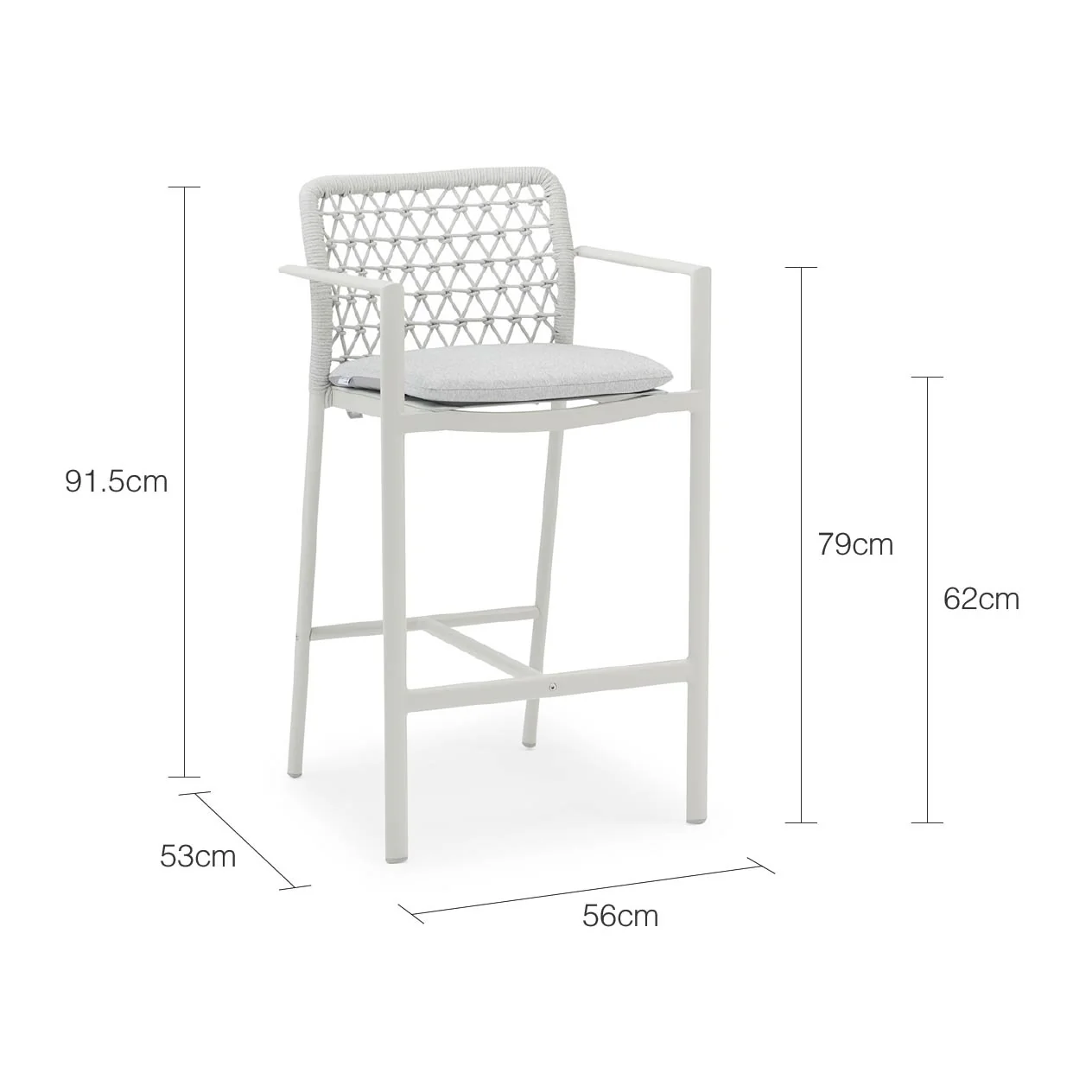 Colwood Outdoor Rope Bar Chair - Image 3