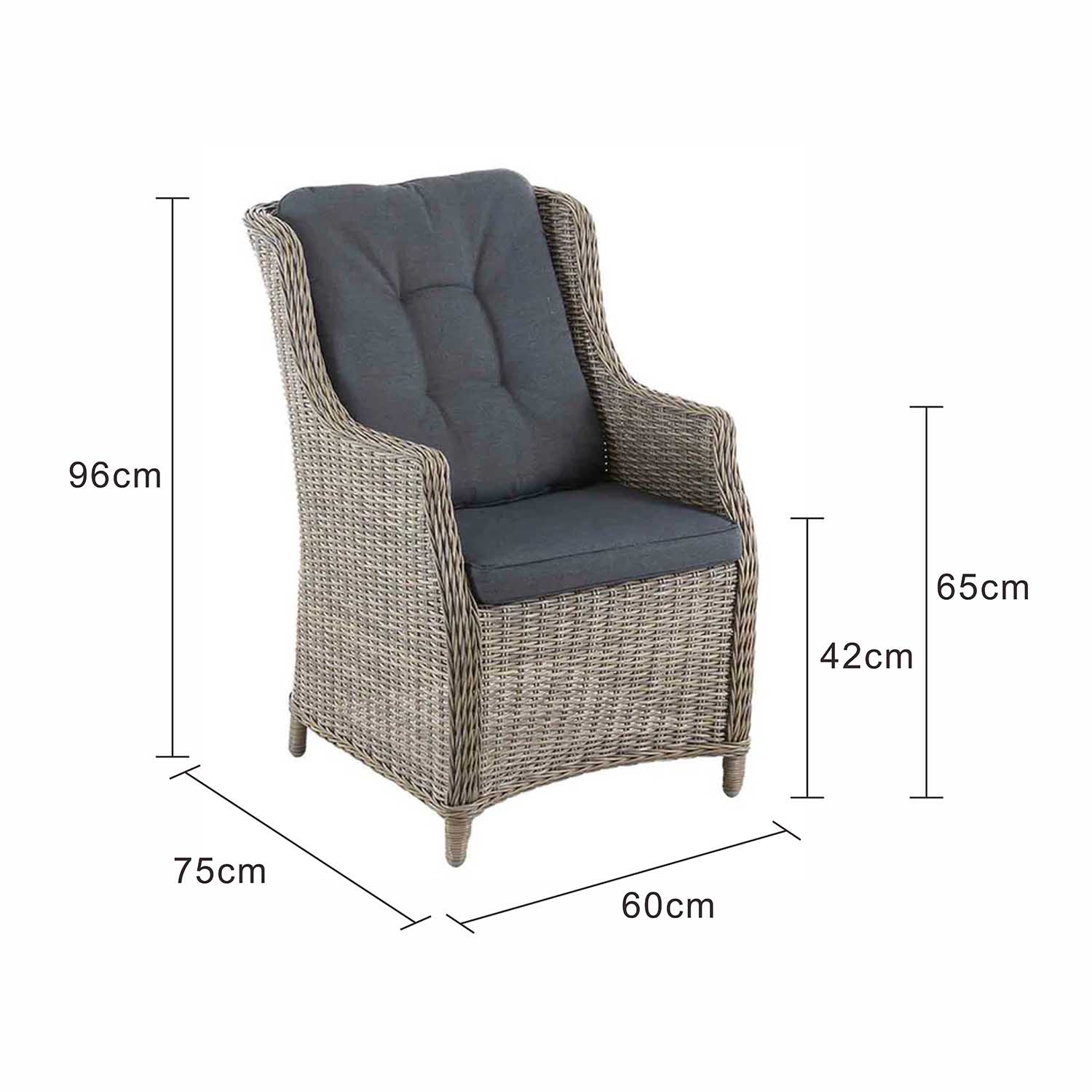Darwin Outdoor Wicker Dining Chair - Image 10
