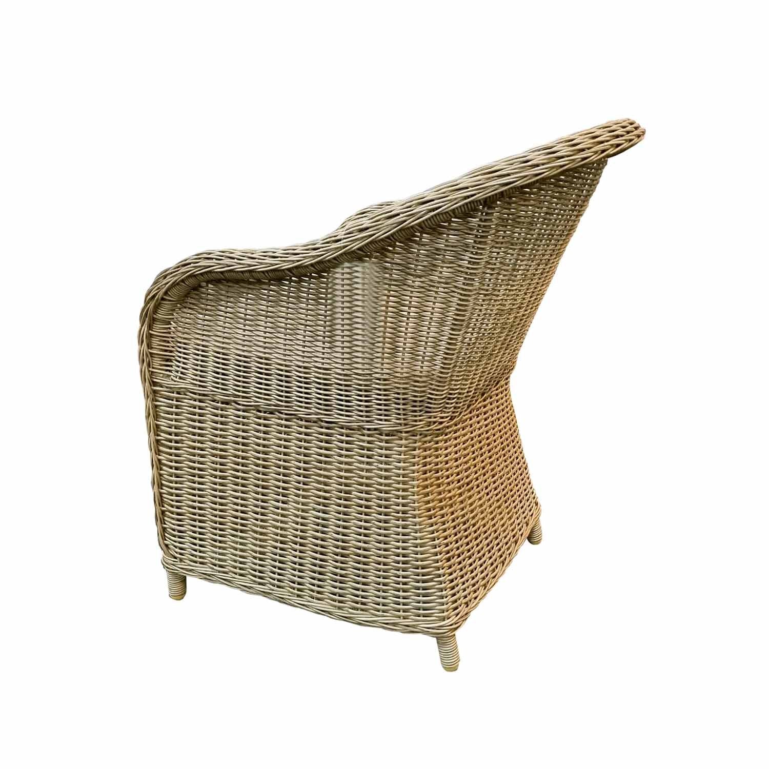 Durham Wicker Outdoor Dining Chair - Image 3