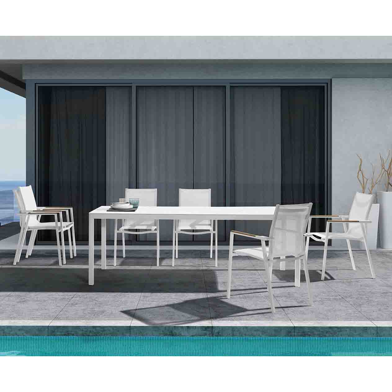 Ella Outdoor Aluminium Dining Table with Ceramic Glass Top 180 cm - Image 8