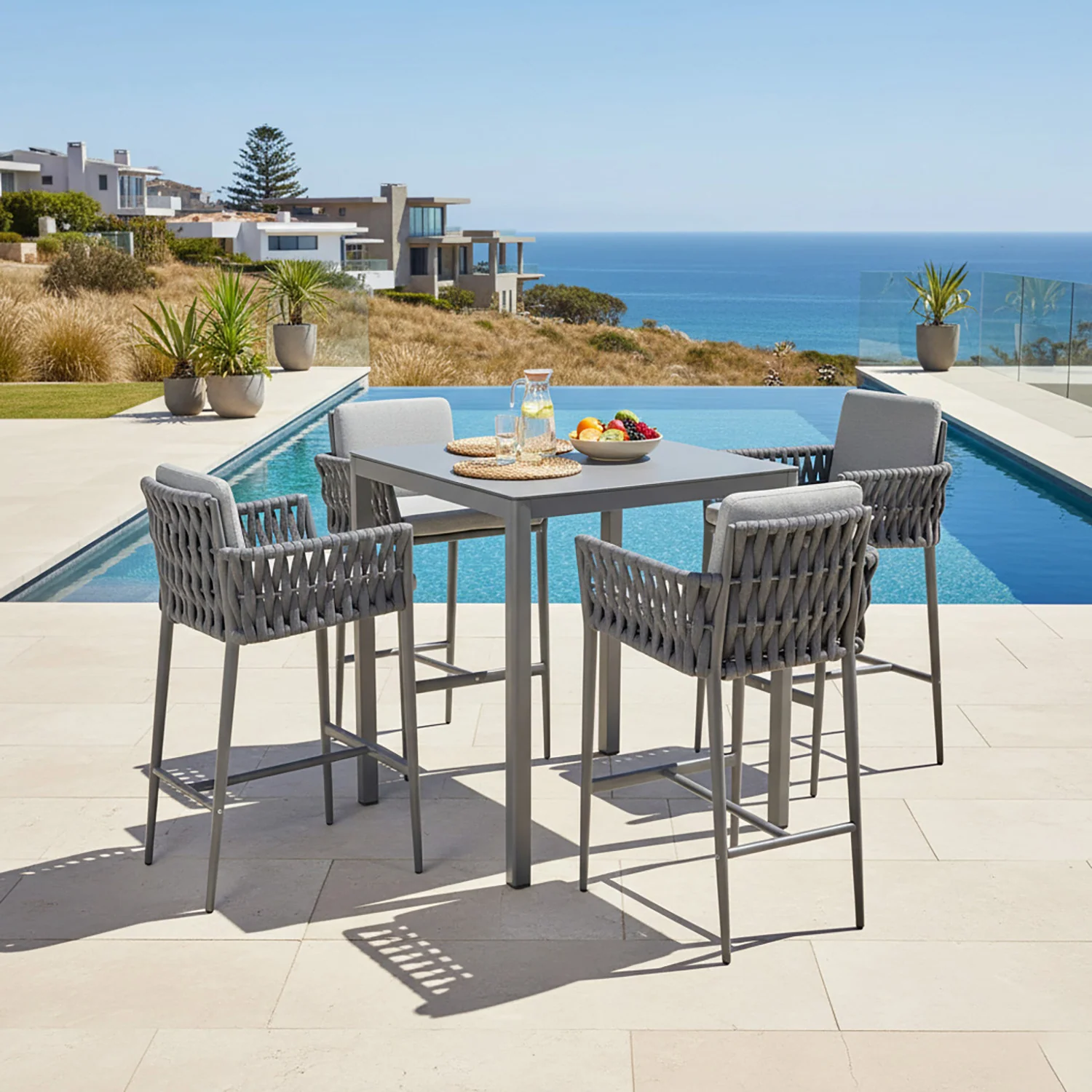 Ella Table Lawson Stool Outdoor Bar Setting - Image 2