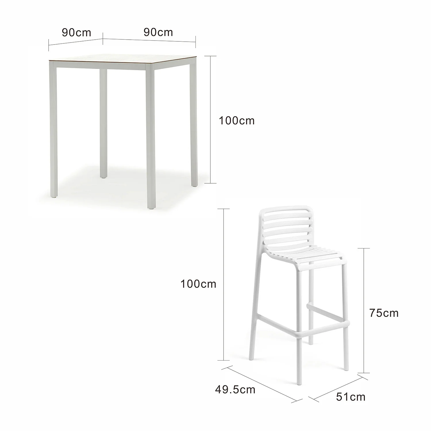 Ella Table Nardi Doga Stool Outdoor Bar Setting - Image 4