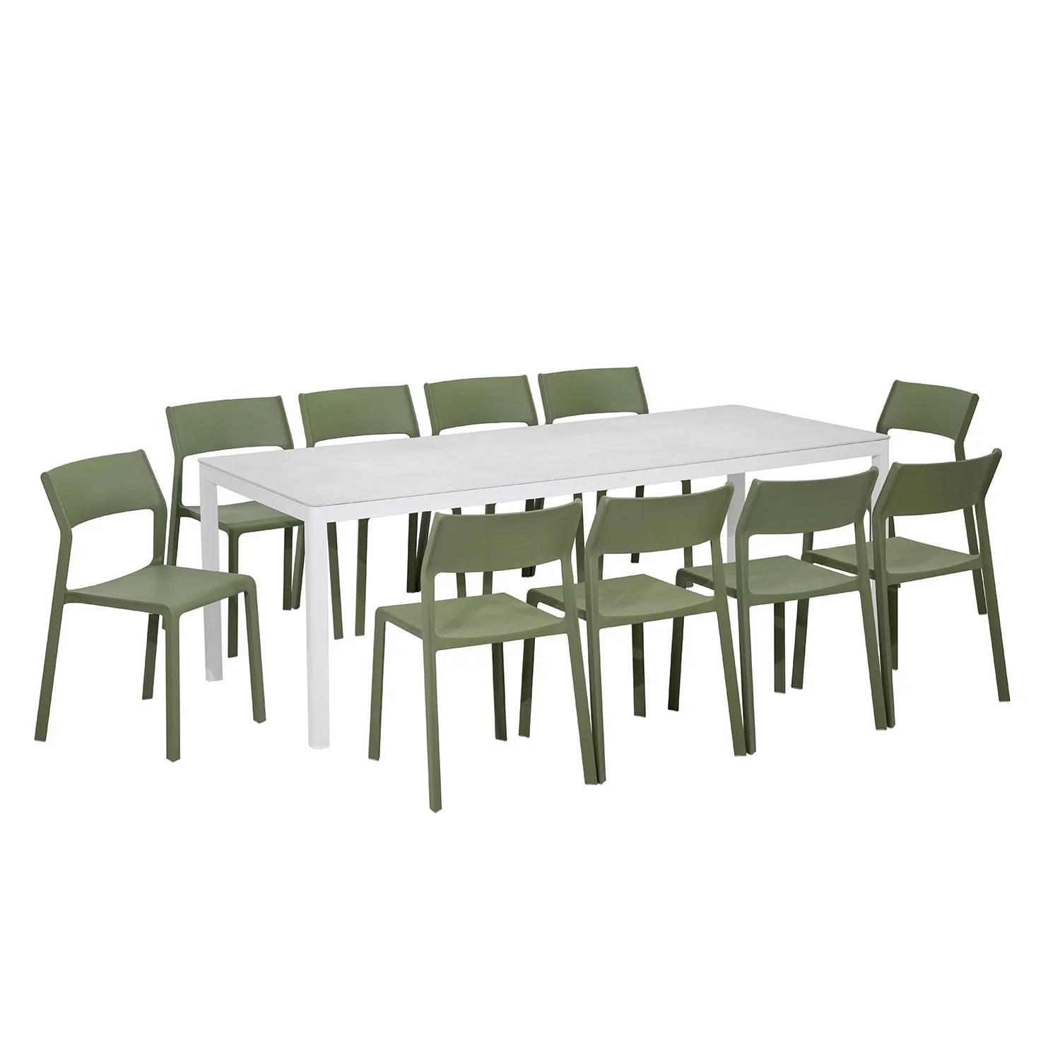 Ella Table Trill Armless Chair Outdoor Dining Setting