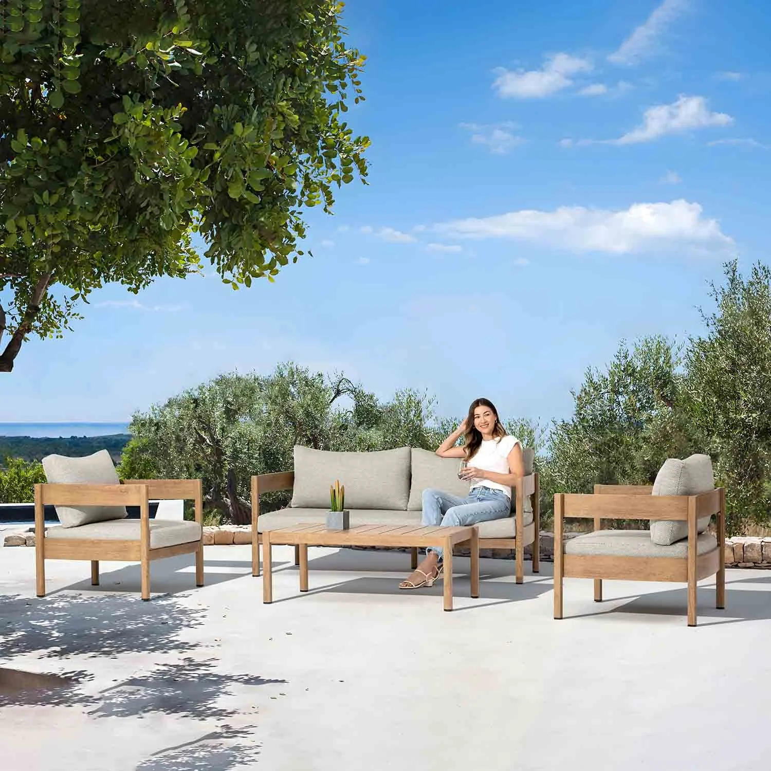 Fernlea 4 Seater Aluminium Outdoor Lounge Setting With Coffee Table 110 cm - Image 19
