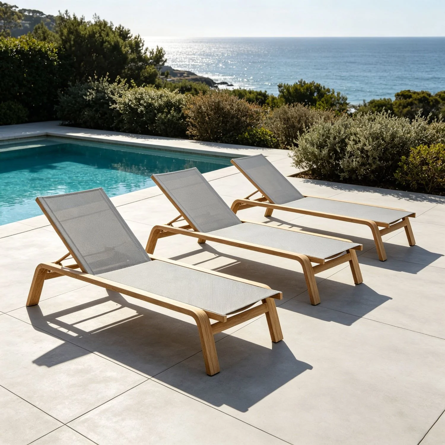 Genova Aluminium Outdoor Sunlounger - Image 2