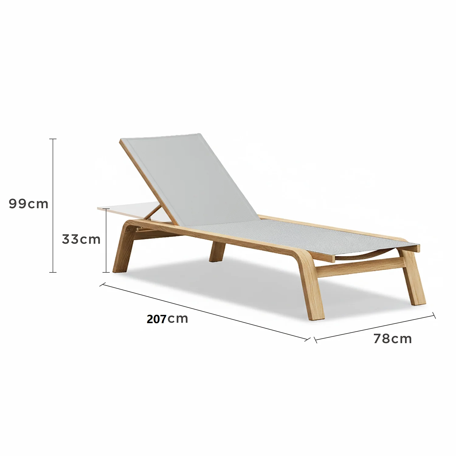 Genova Aluminium Outdoor Sunlounger - Image 5