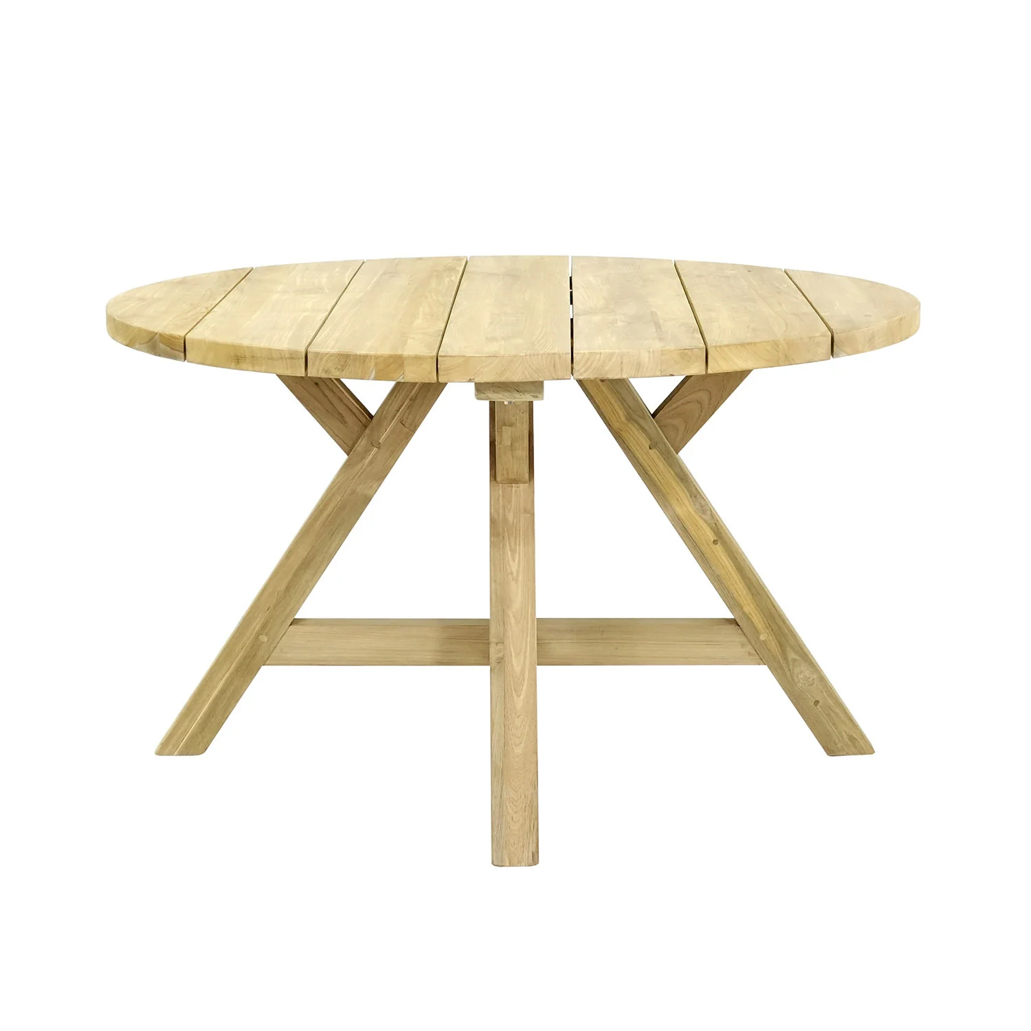 Grace Outdoor Recycled Teak Round Dining Table 130 cm