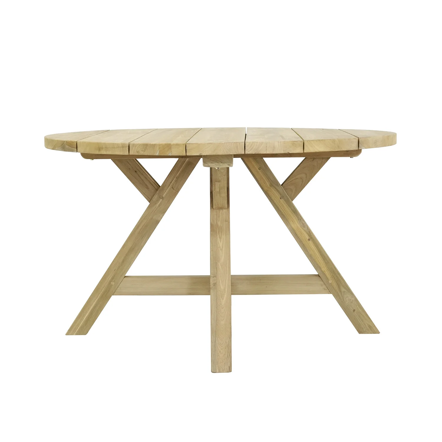 Grace Outdoor Recycled Teak Round Dining Table 130 cm - Image 3