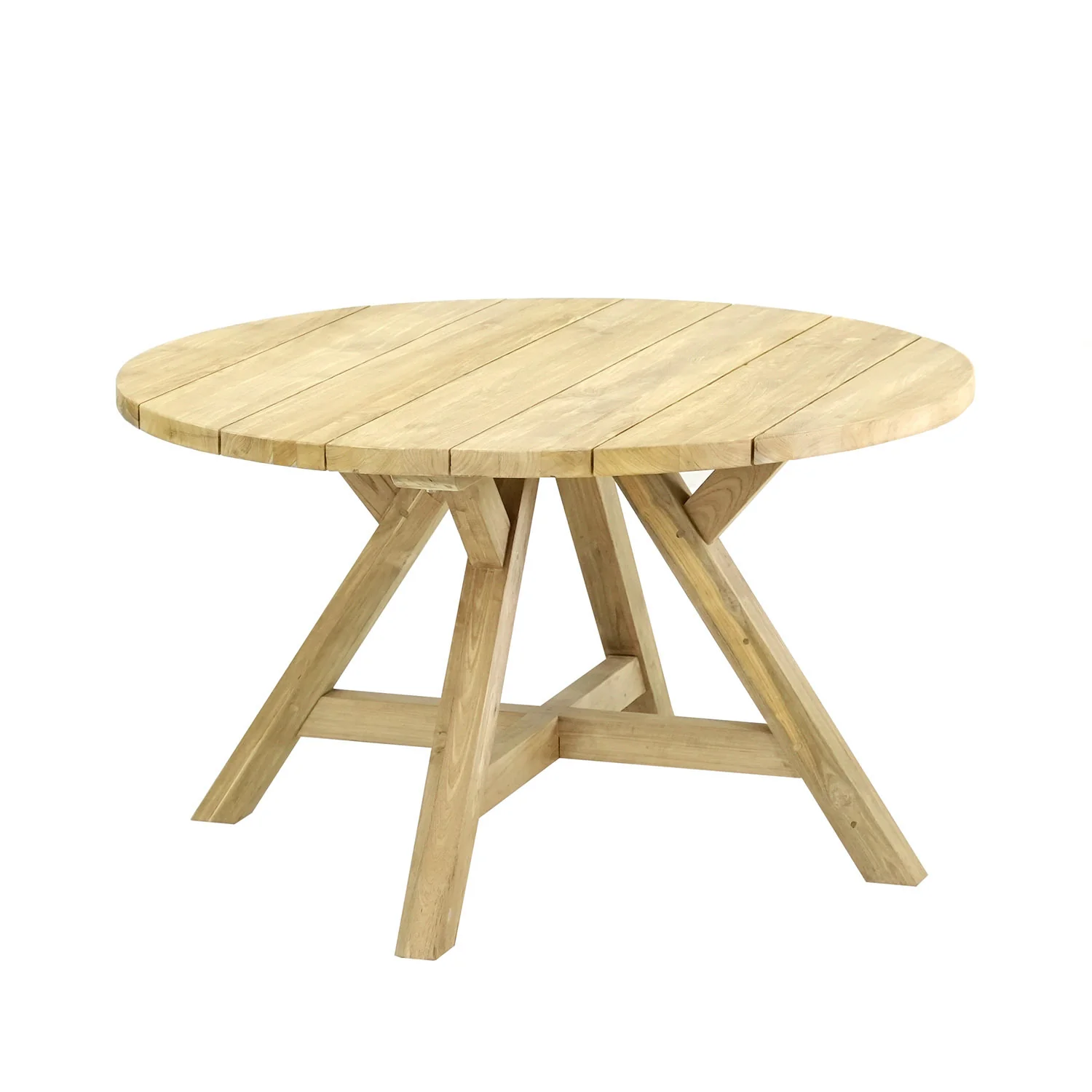 Grace Outdoor Recycled Teak Round Dining Table 130 cm - Image 4