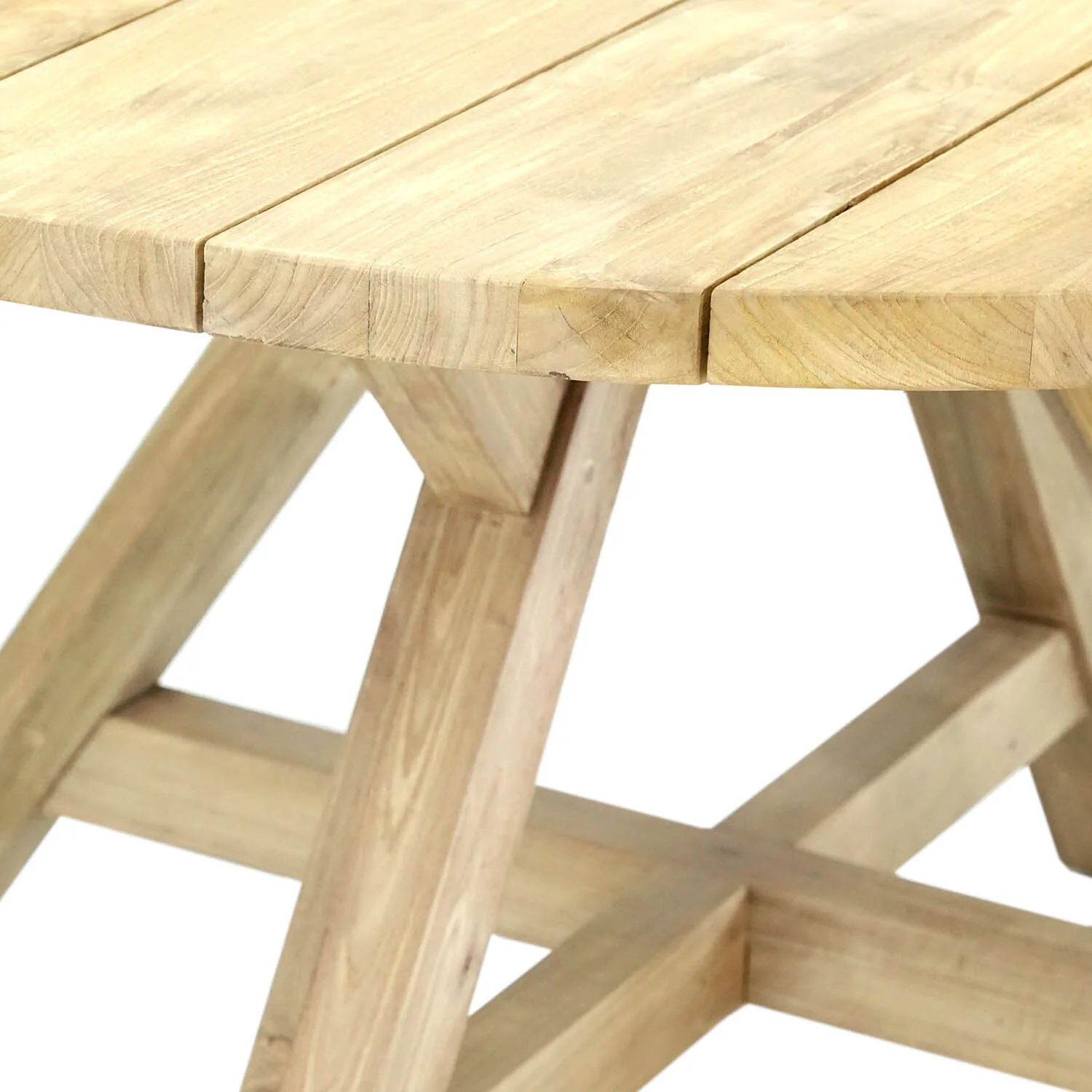 Grace Outdoor Recycled Teak Round Dining Table 130 cm - Image 5