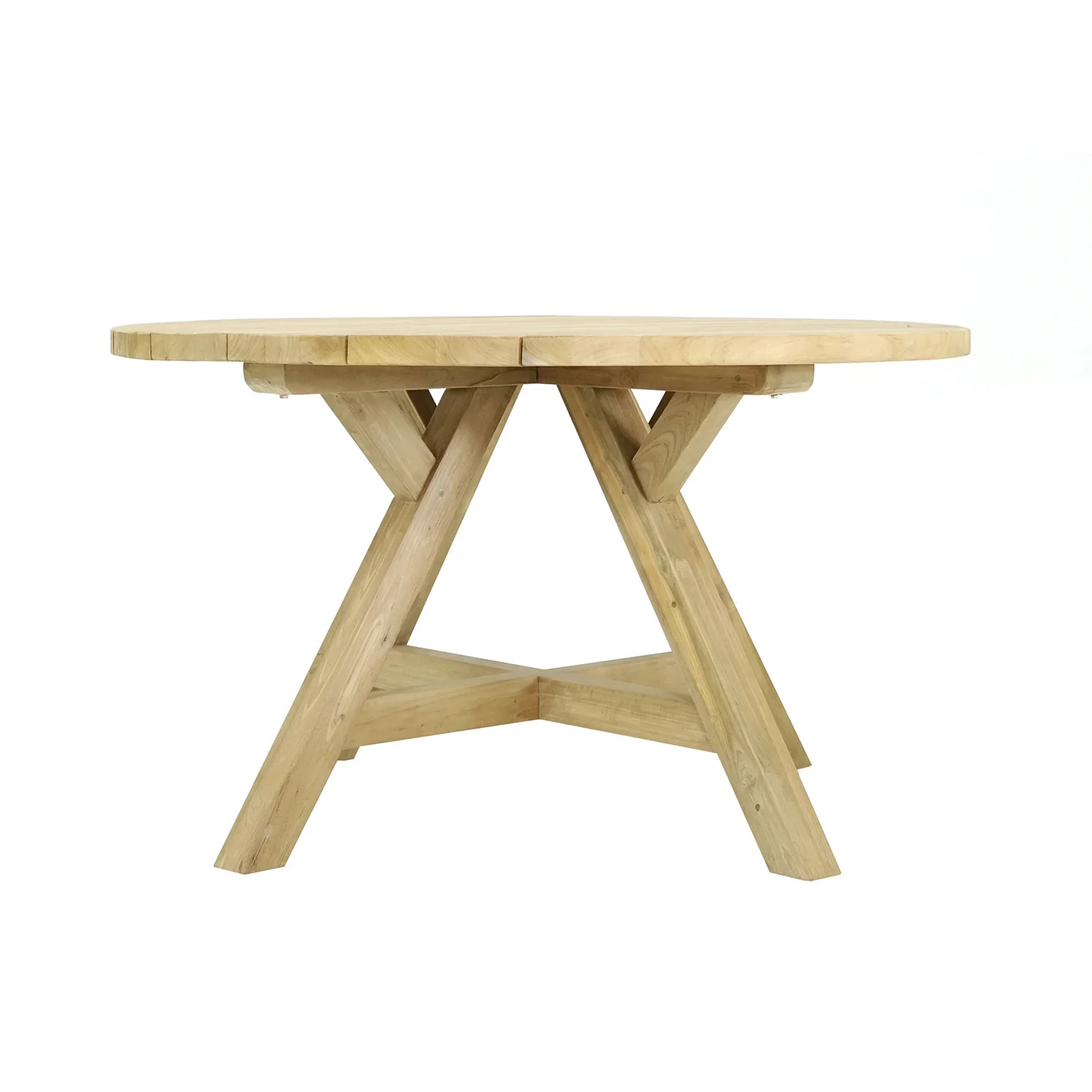 Grace Outdoor Recycled Teak Round Dining Table 130 cm - Image 6