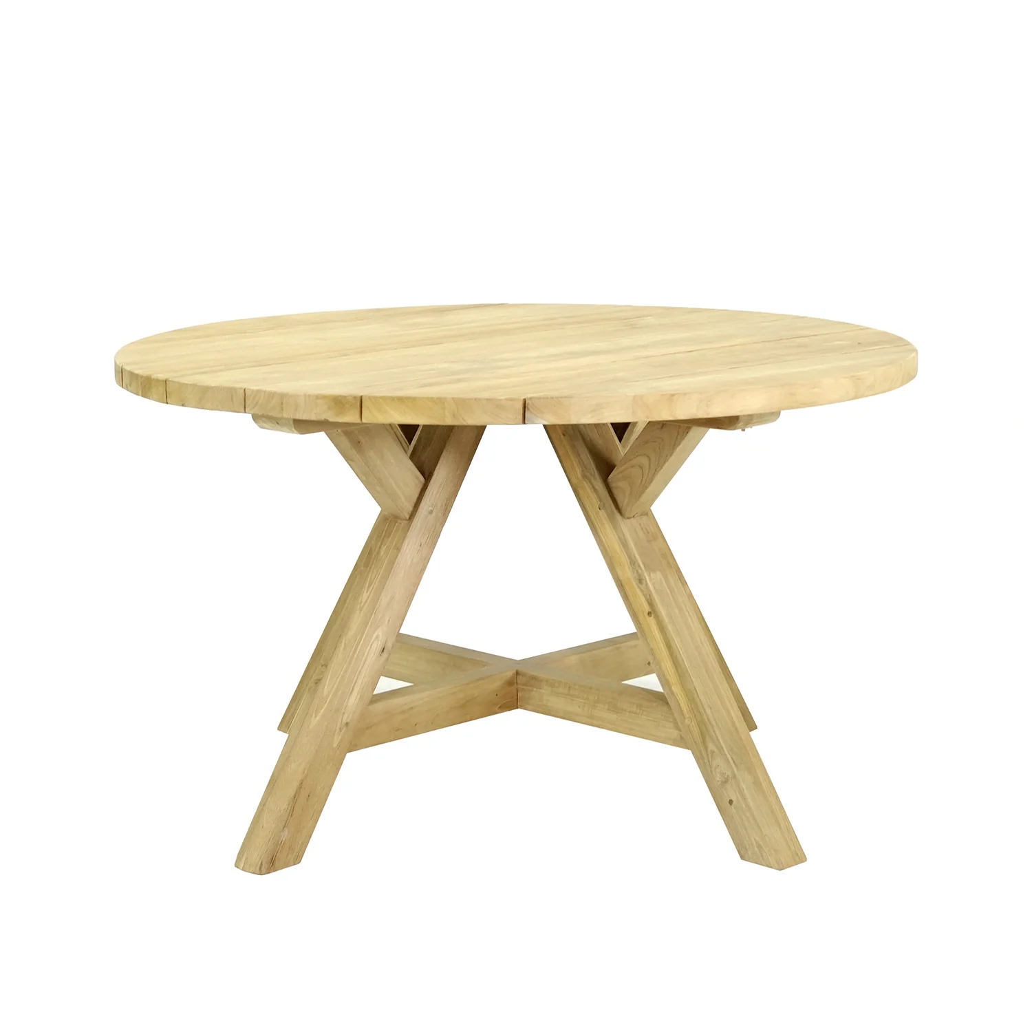 Grace Outdoor Recycled Teak Round Dining Table 130 cm - Image 7