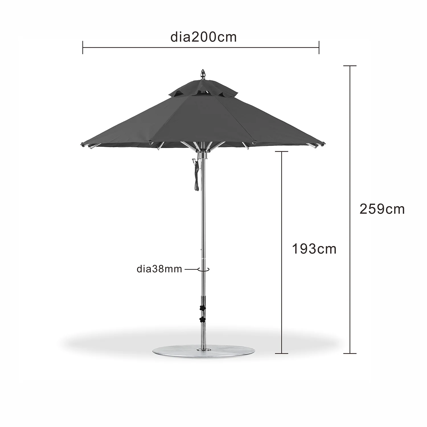 Greenwich Umbrella Centrepost 200 cm Octagonal - Image 4