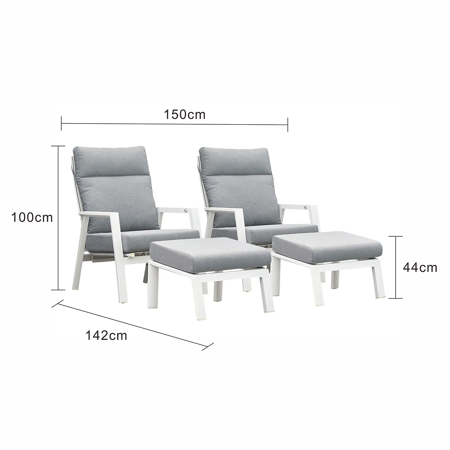 Hamilton Outdoor Aluminium 4 PCS Balcony Setting - Image 10