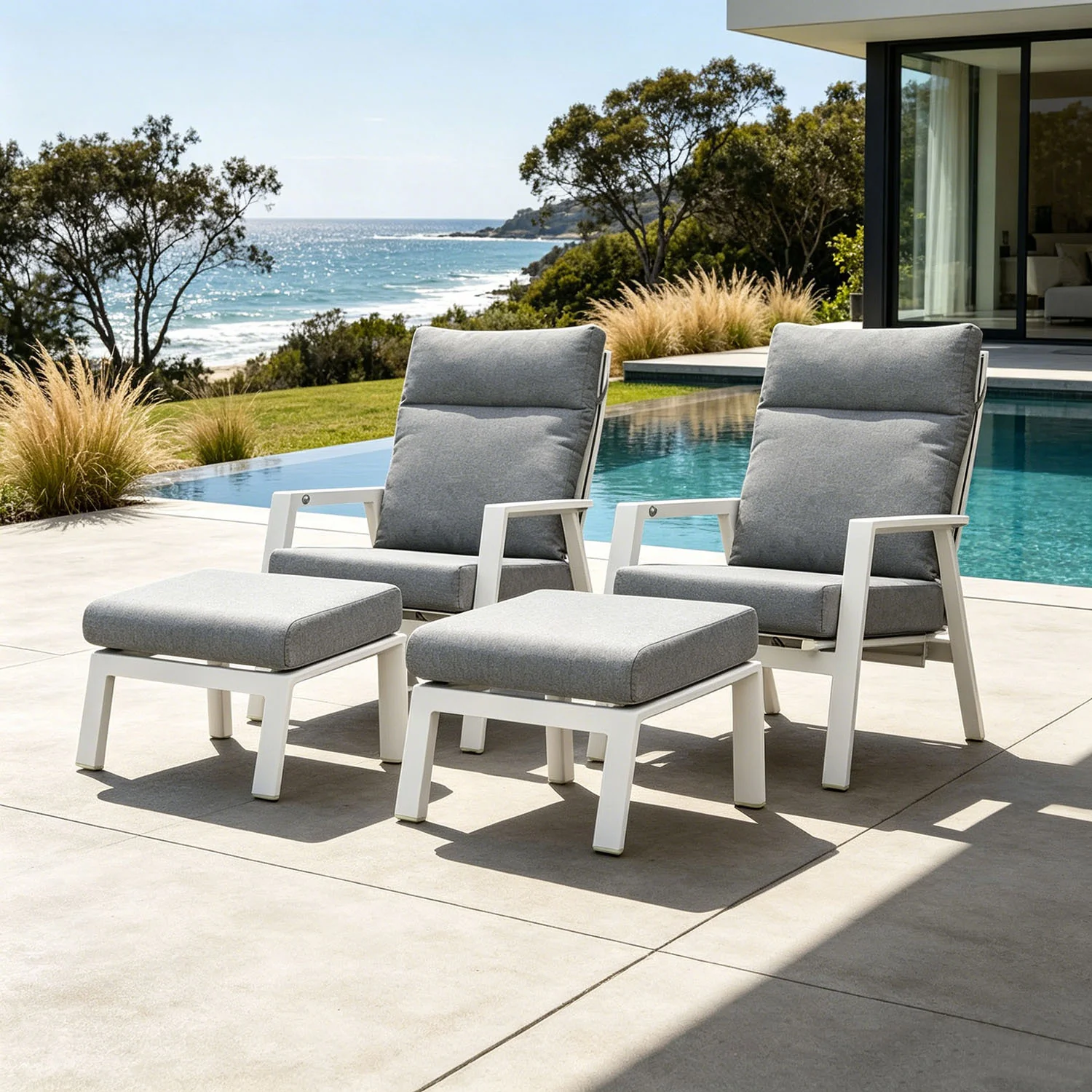 Hamilton Outdoor Aluminium 4 PCS Balcony Setting - Image 2