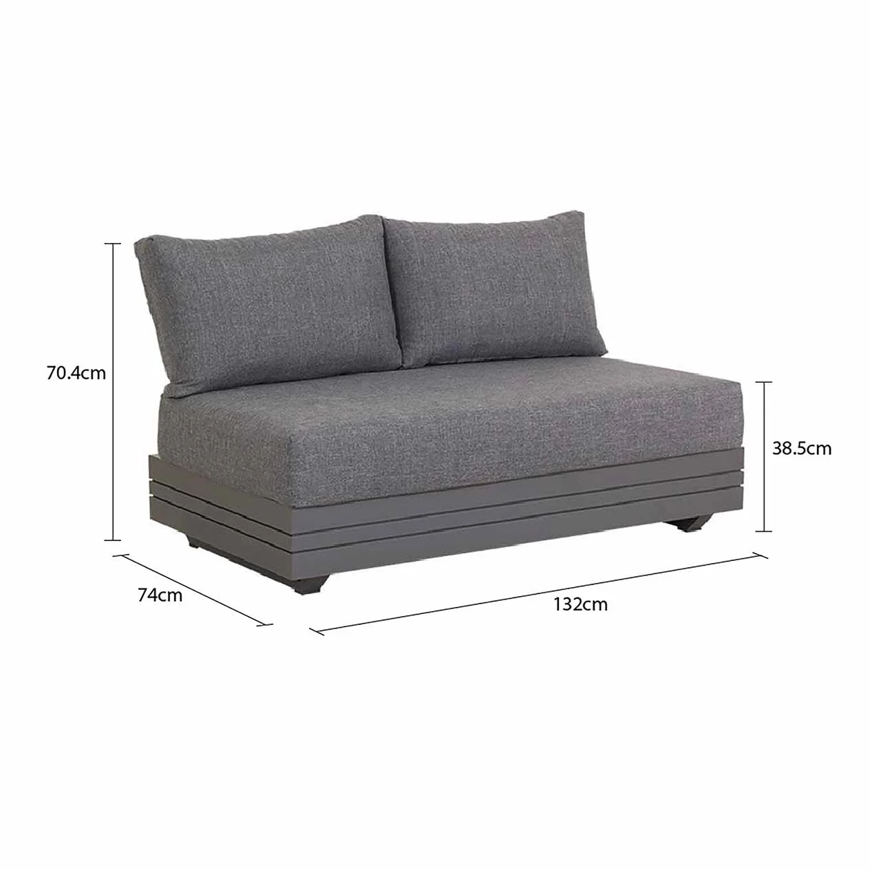 Hannover 2 Seater Outdoor Aluminium Lounge - Image 5