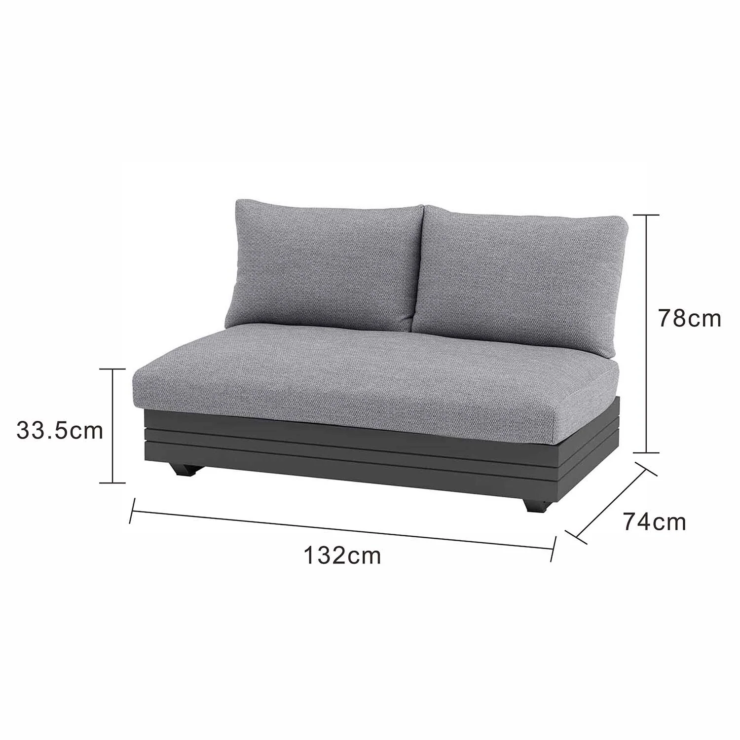 Hannover II 2 Seater Aluminium Outdoor Lounge - Image 9