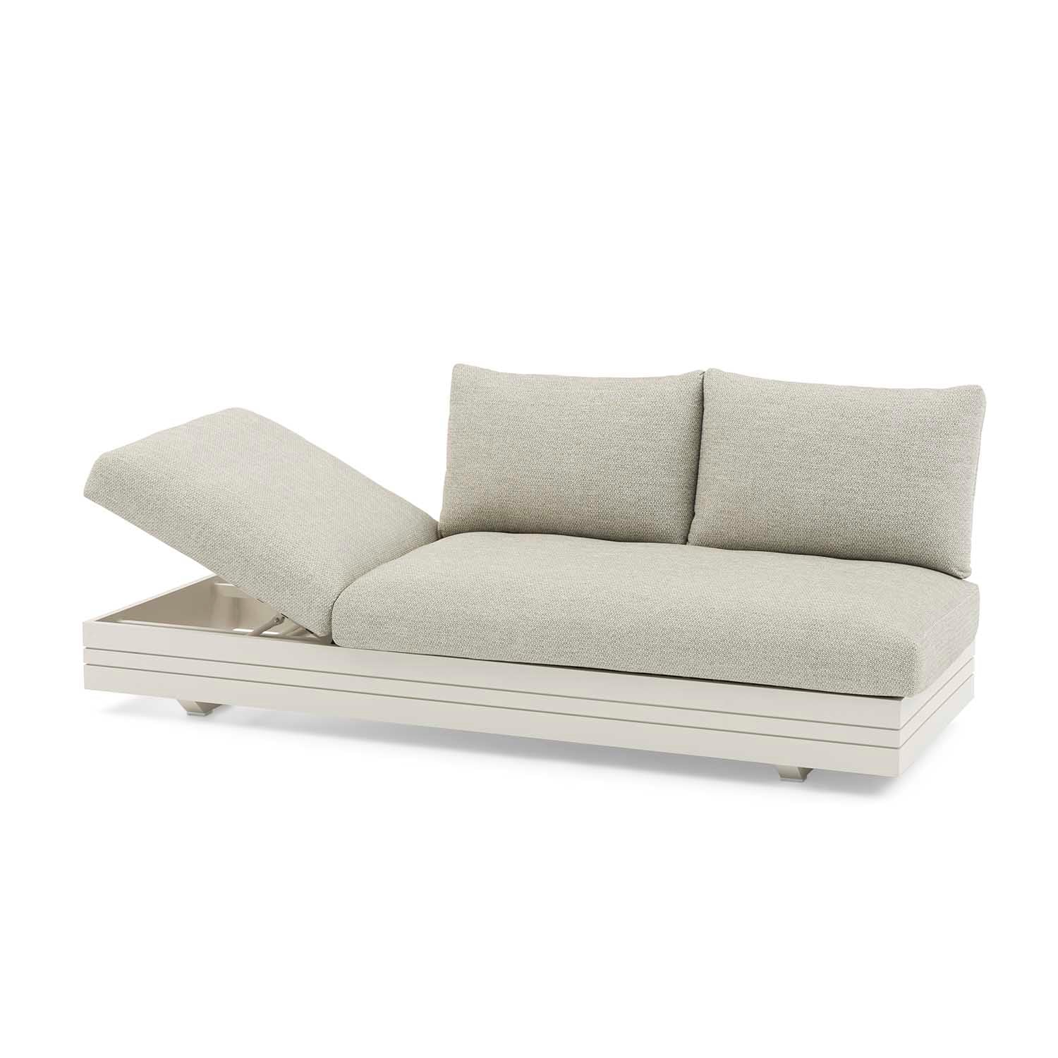 Hannover II 3 Seater Aluminium Outdoor Lounge With Sunlounger Feature