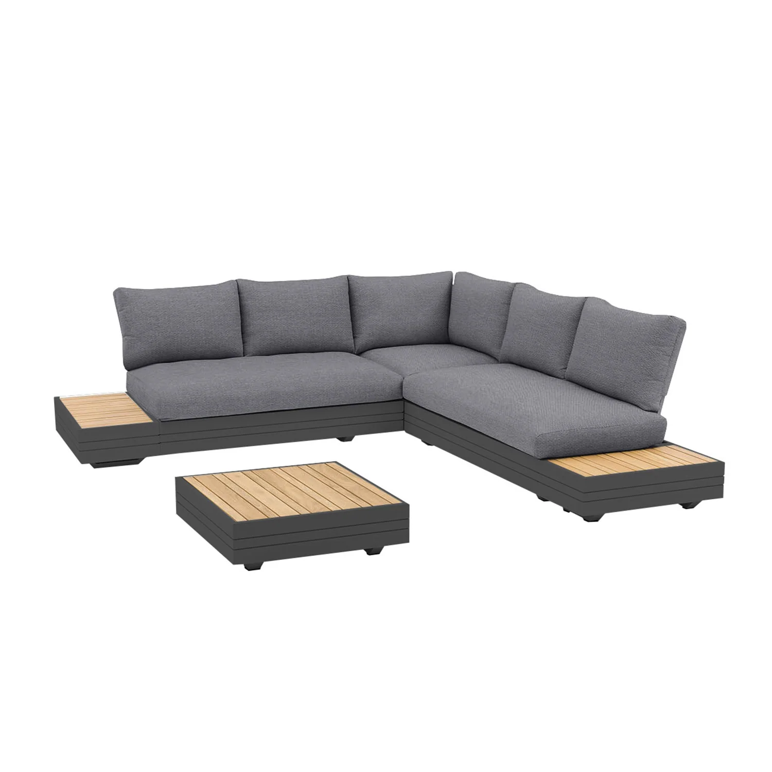 Hannover II 5 Seater Aluminium Outdoor Modular Lounge With Coffee Table - Image 3