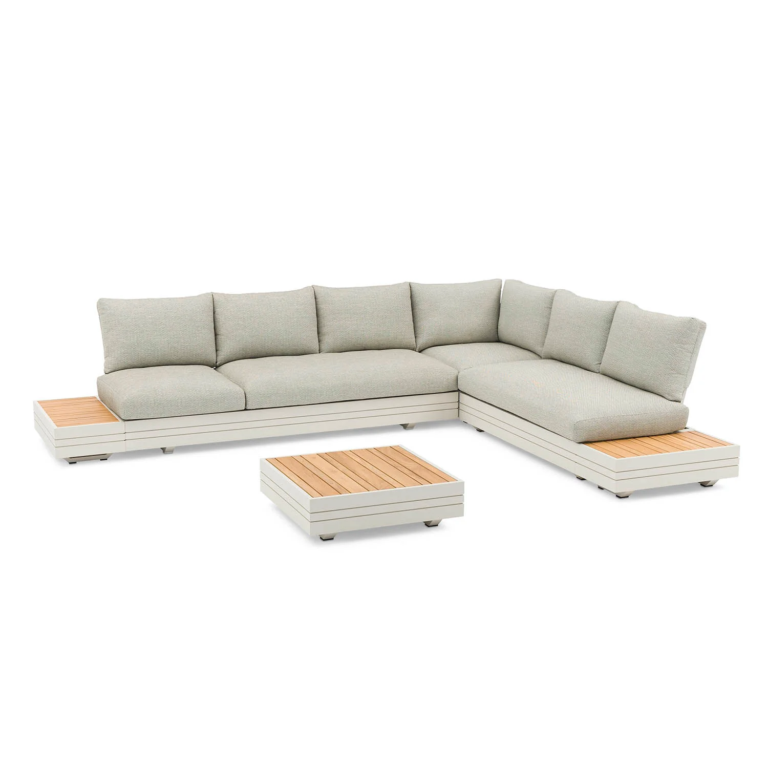 Hannover II 6 Seater Aluminium Outdoor Modular Lounge With Coffee Table - Image 4