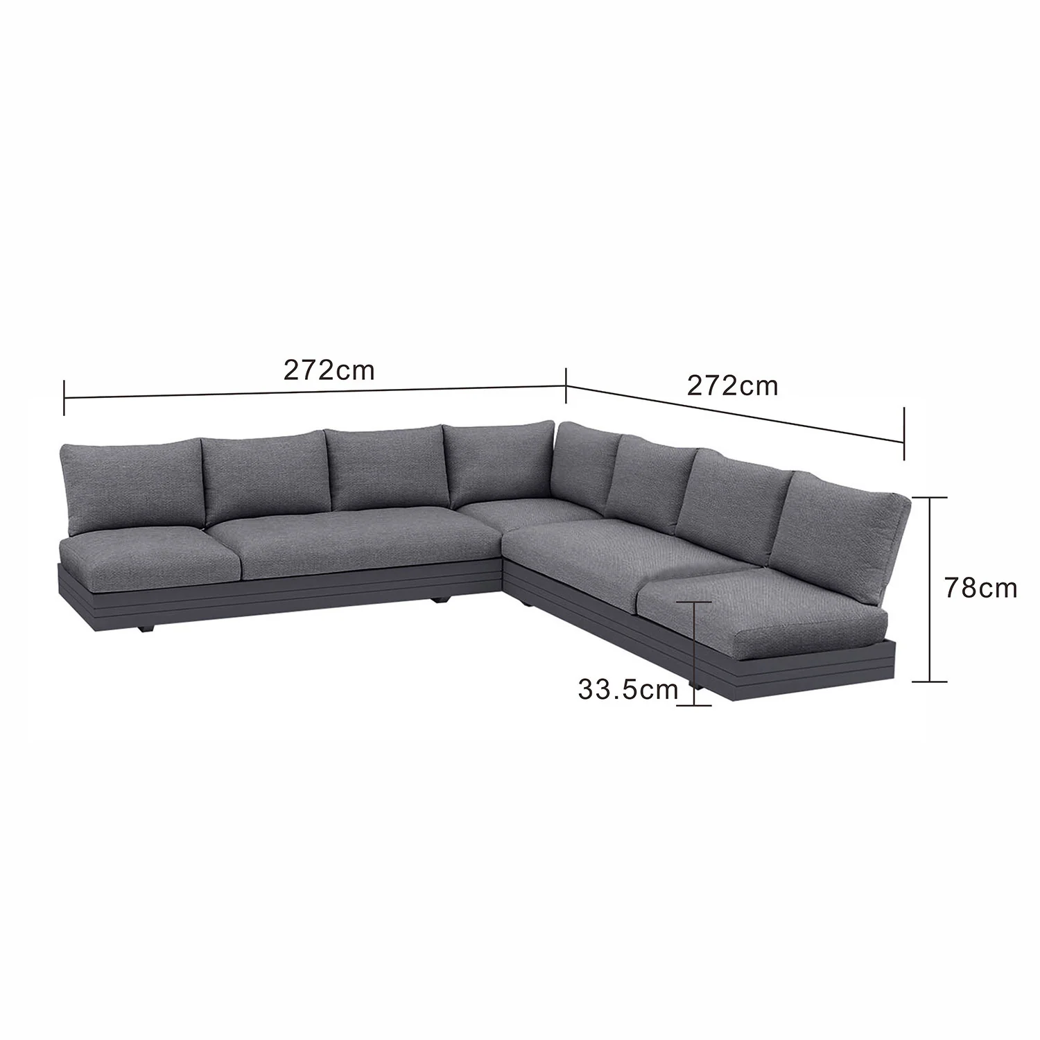Hannover II 7 Seater Aluminium Outdoor Modular Lounge - Image 16