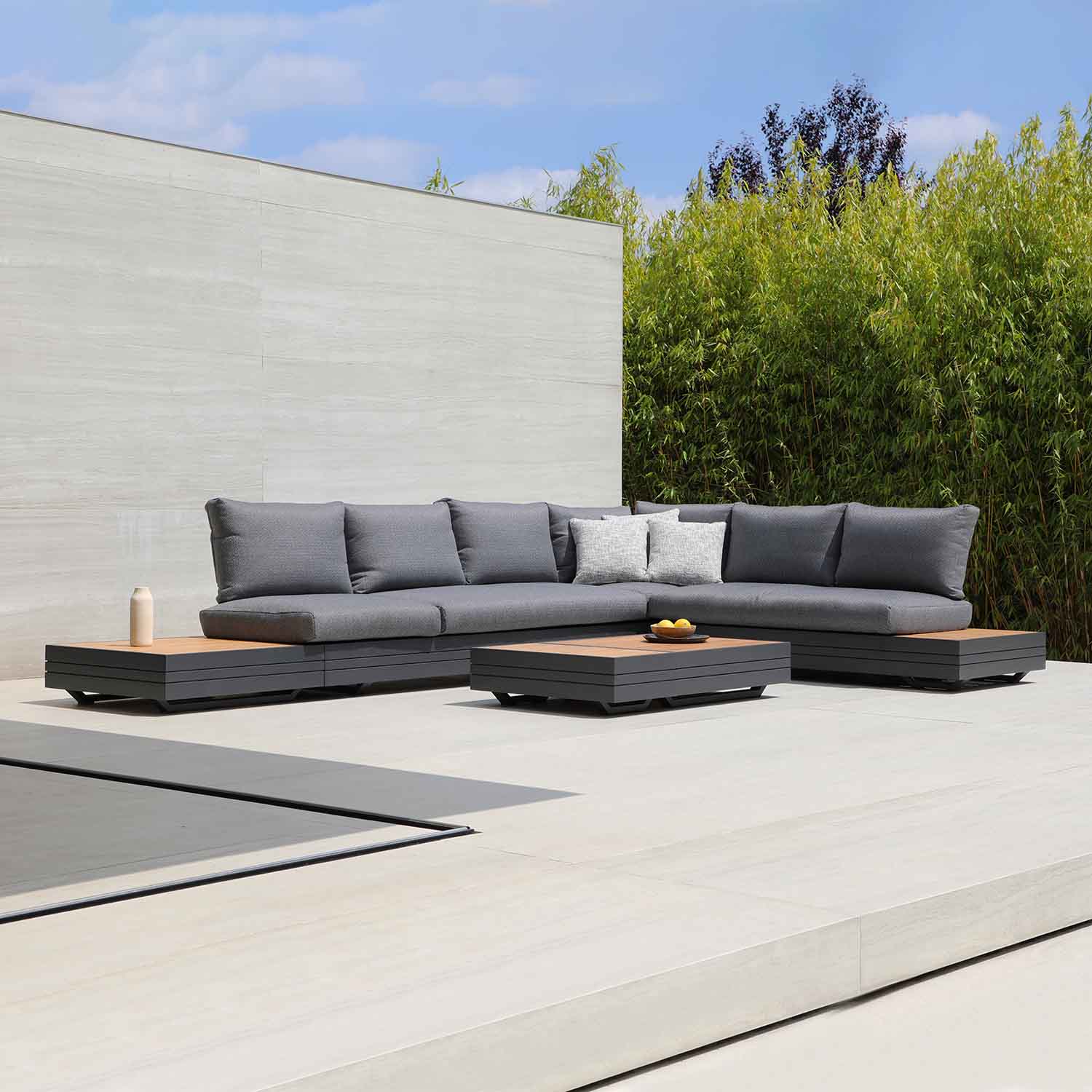 Hannover II 5 Seater Aluminium Outdoor Modular Lounge With Coffee Table - Image 17