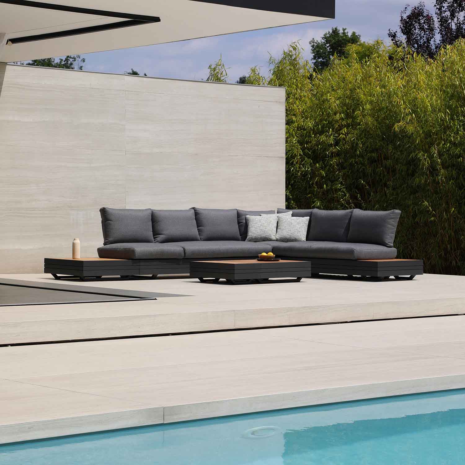 Hannover II 5 Seater Aluminium Outdoor Modular Lounge With Coffee Table - Image 16