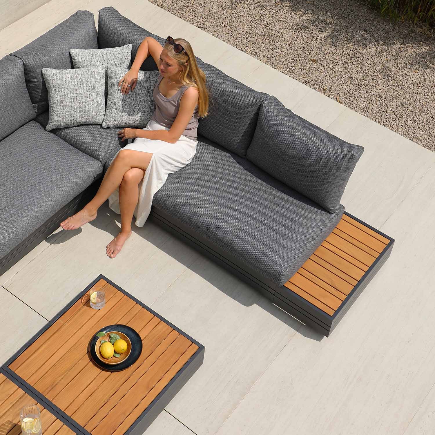 Hannover II Aluminium Outdoor Corner Lounge - Image 2