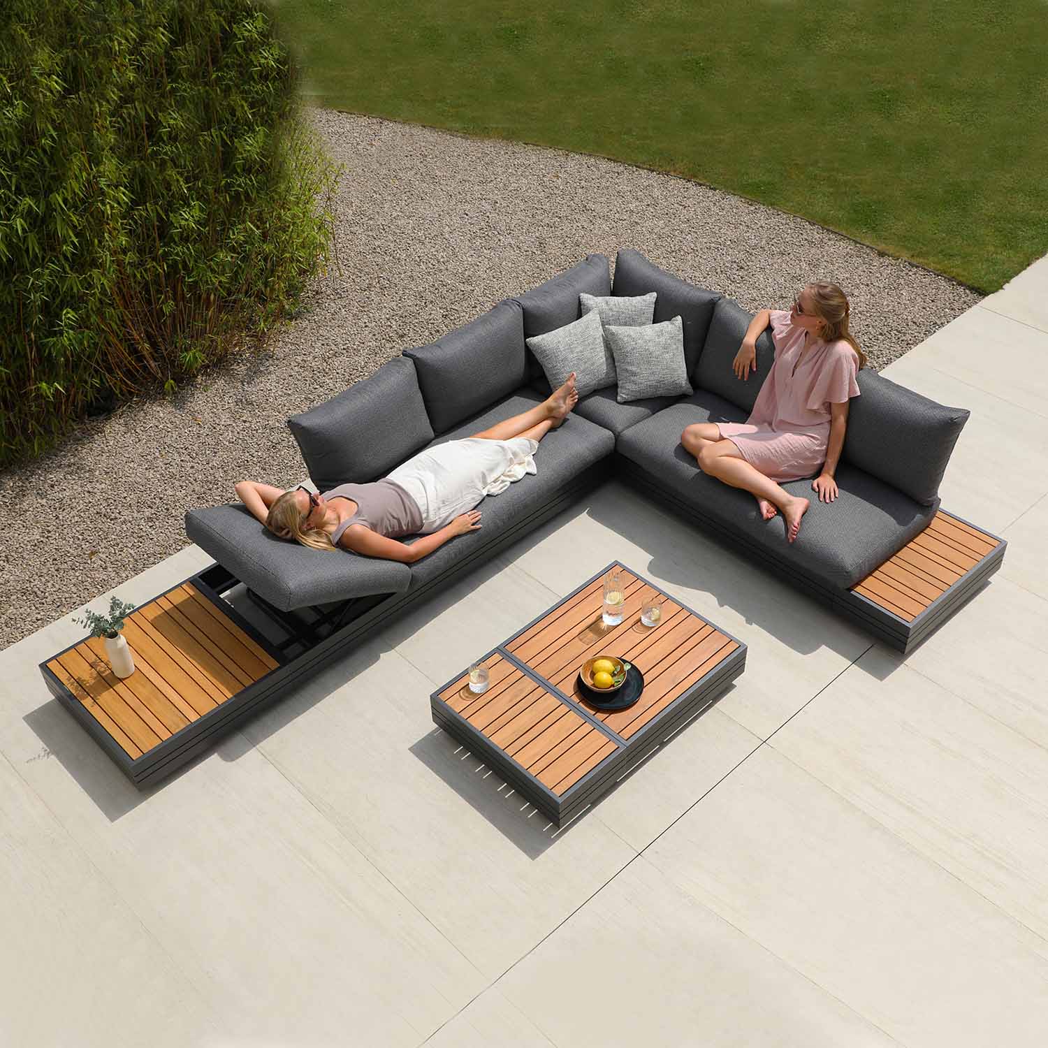 Hannover II Aluminium Outdoor Corner Lounge - Image 6