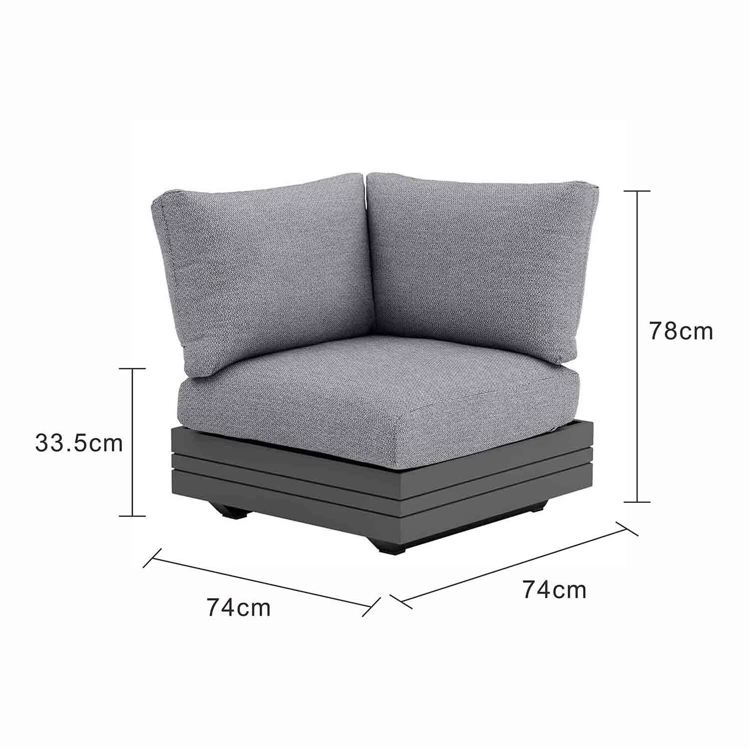 Hannover II Aluminium Outdoor Corner Lounge - Image 7