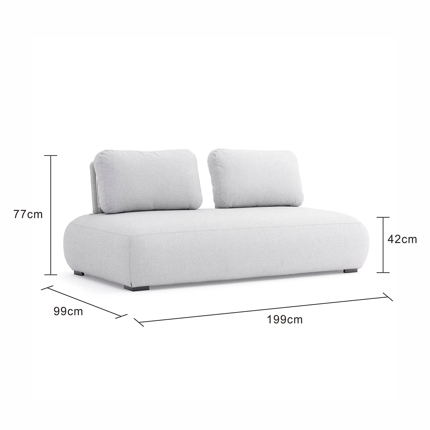 Iowa 2 Seater Outdoor Upholstered Lounge - Image 10