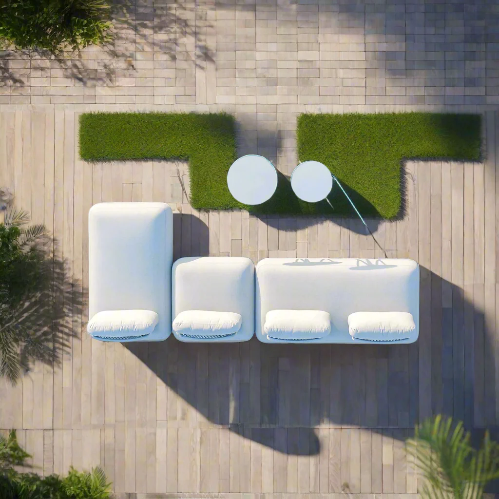 Iowa 4 Seater Outdoor Upholstered Modular Lounge - Image 19