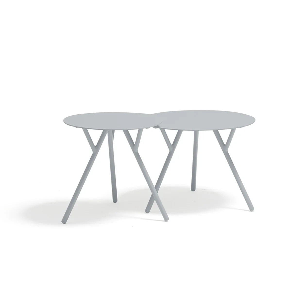 Iowa Outdoor Aluminium Round Side Table 2PC Setting - Image 3