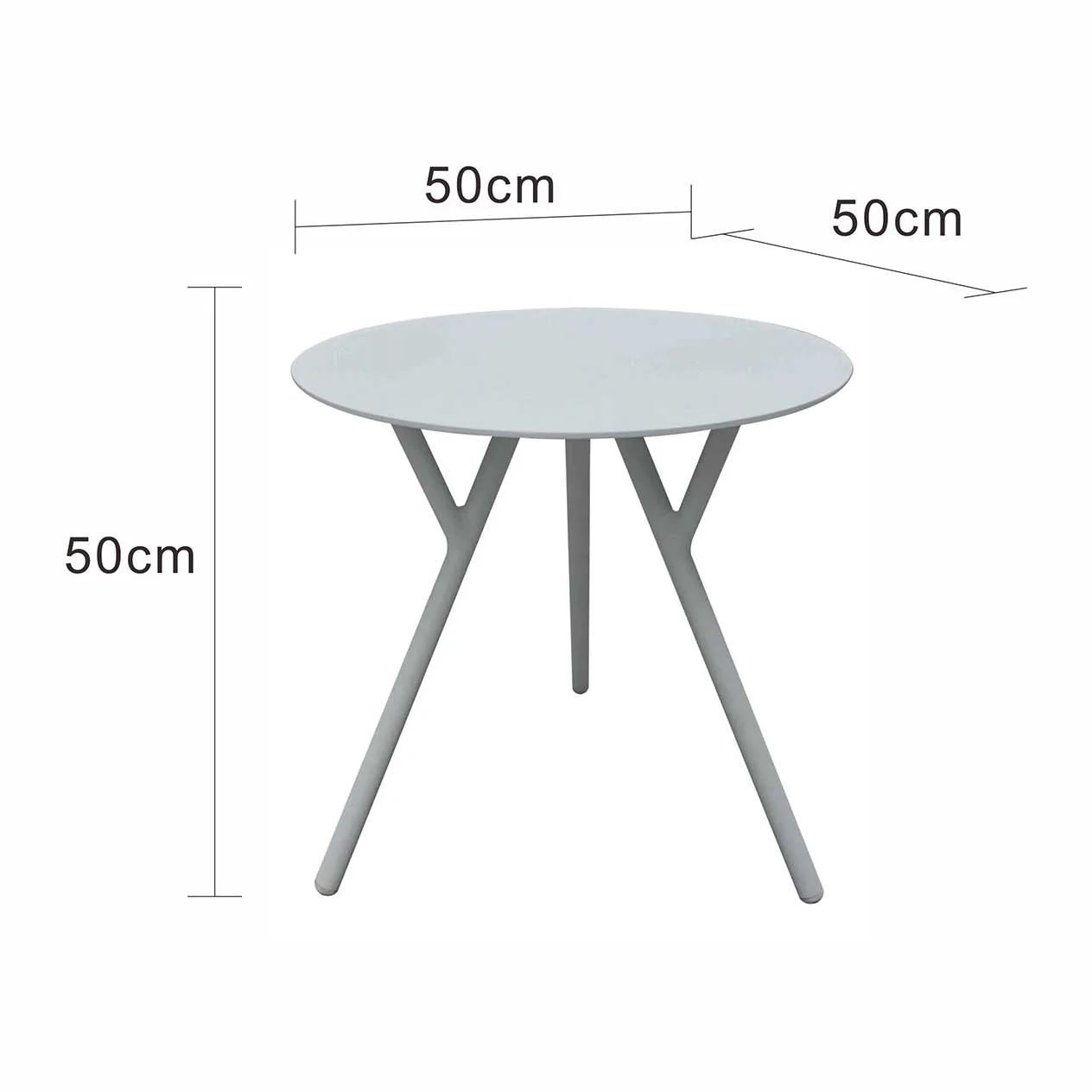 Iowa Outdoor Aluminium Round Side Table 50 cm - Image 15