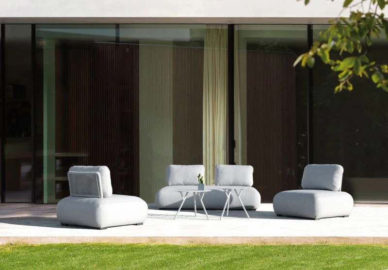 Iowa Outdoor Aluminium Round Side Table 60 cm - Image 5