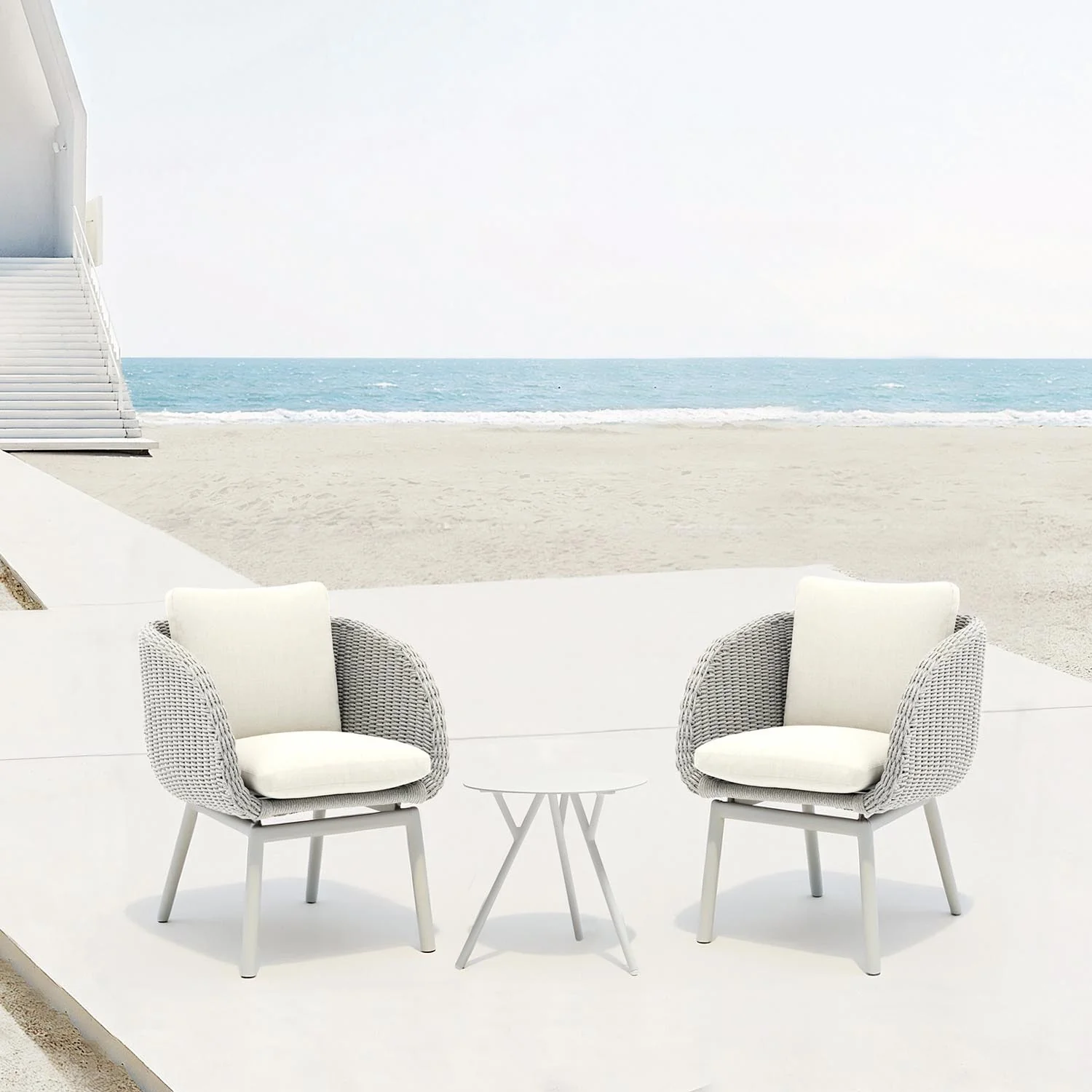 Iowa Table Sorrento Chair Outdoor Balcony Setting - Image 2