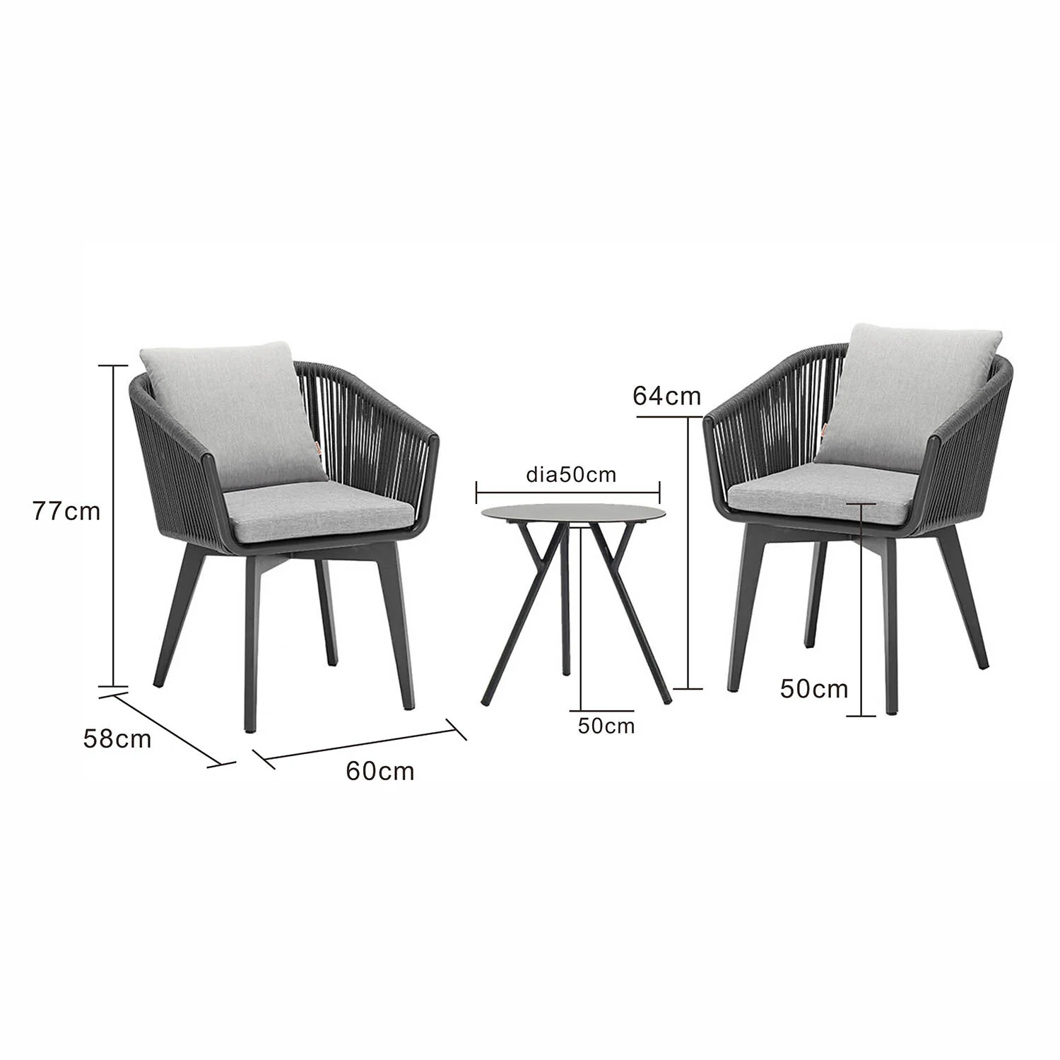 Iowa Table Truro Chair Outdoor Balcony Setting - Image 13