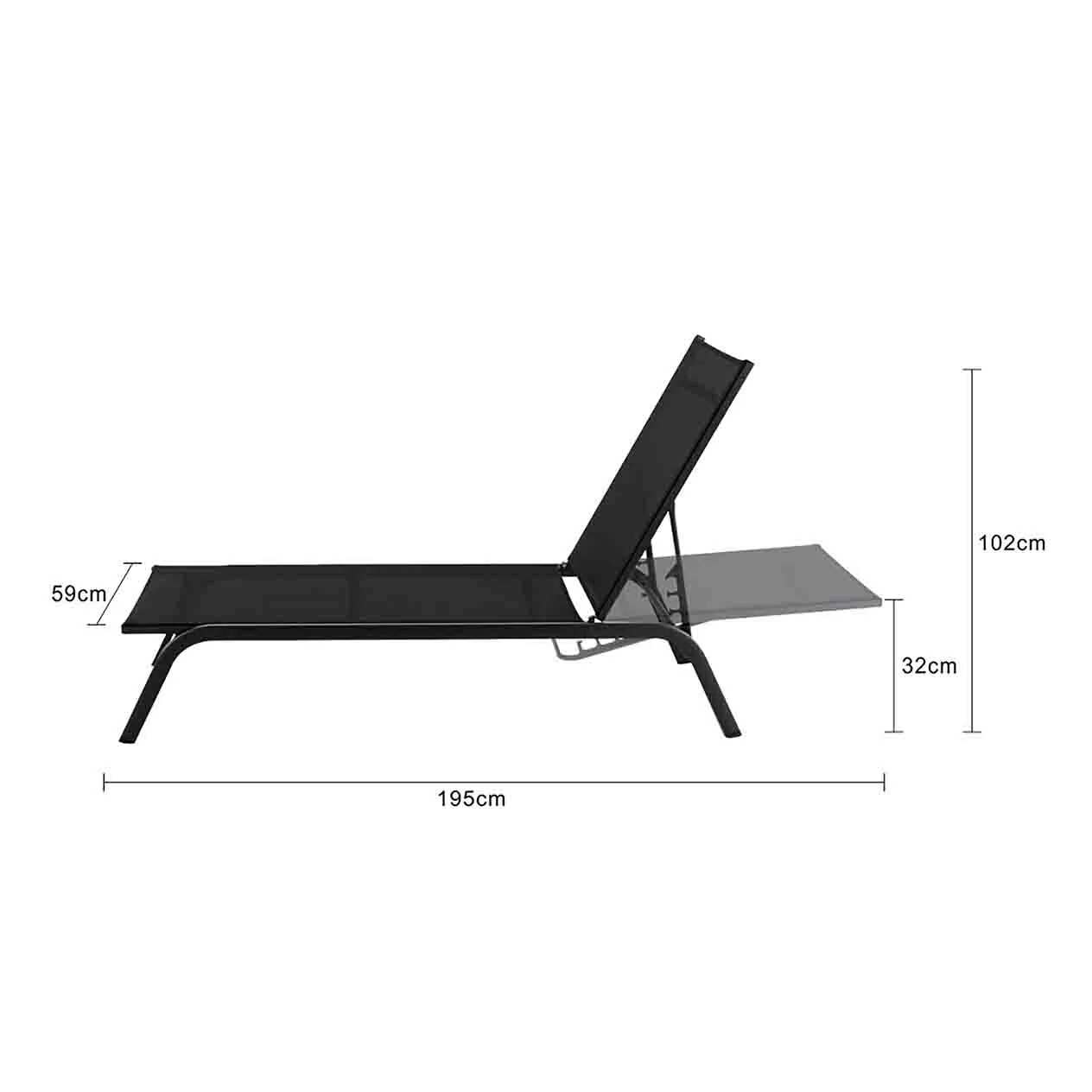 June Outdoor Aluminium Sun Lounger - Image 16