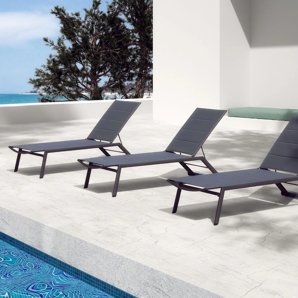 Kent Outdoor Aluminium Sun Lounger - Image 3