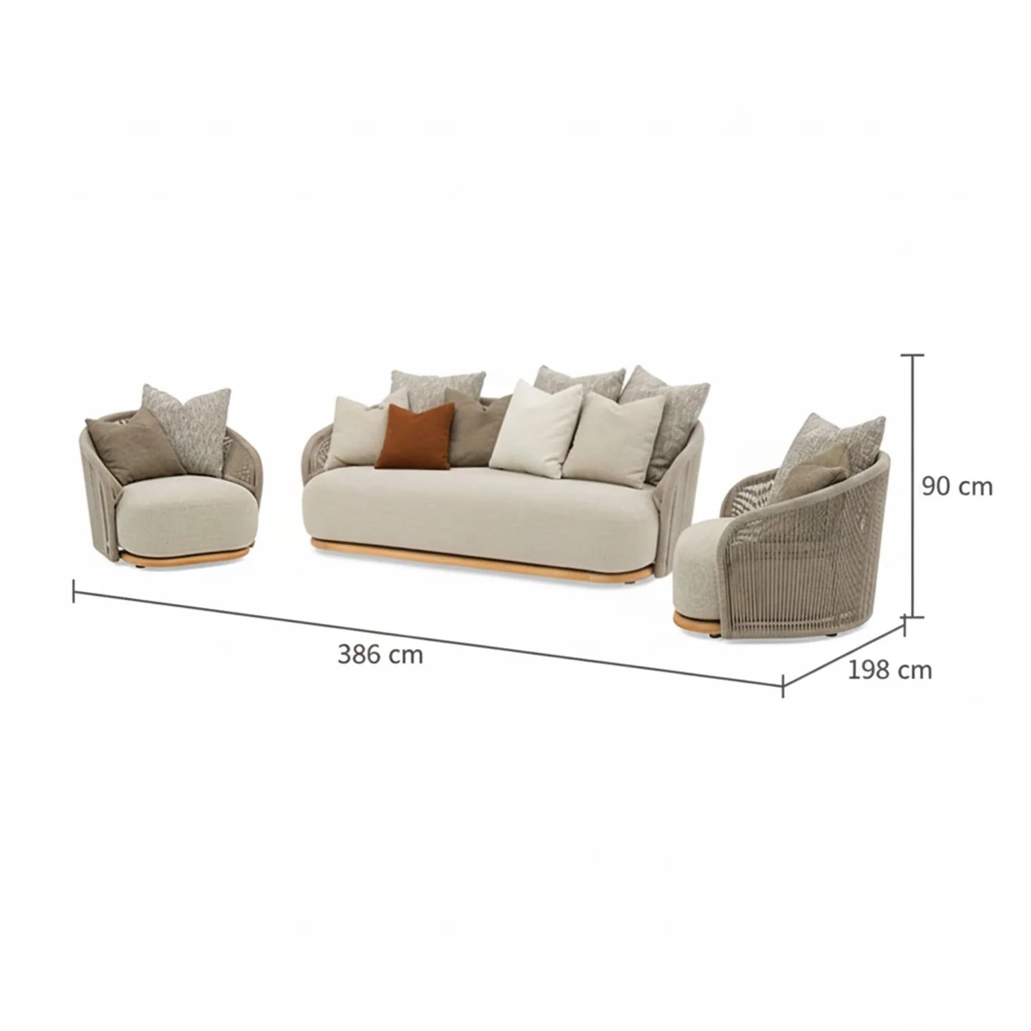 Kirra 4 Seater Rope Outdoor Lounge - Image 12