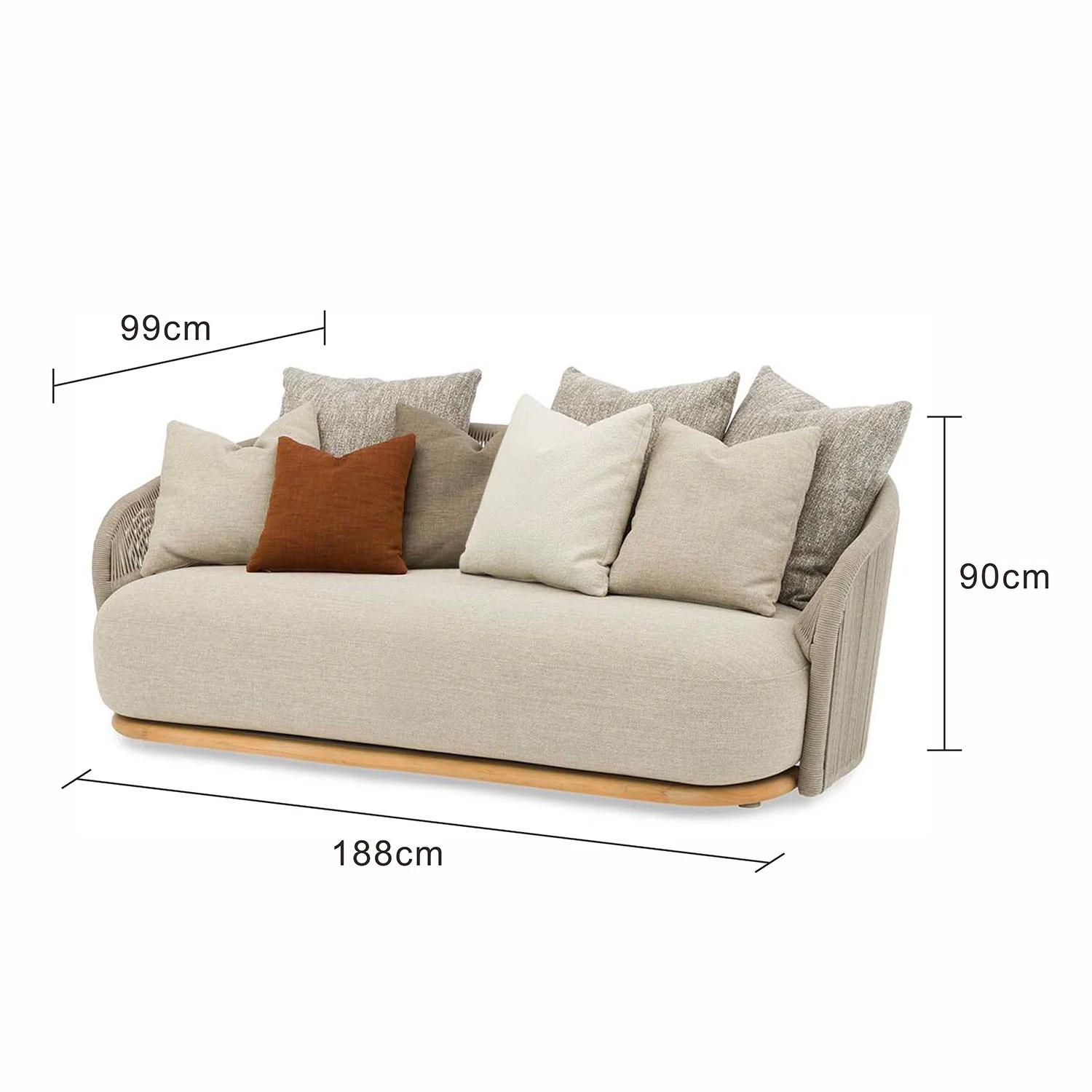 Kirra 2 Seater Rope Outdoor Lounge - Image 7