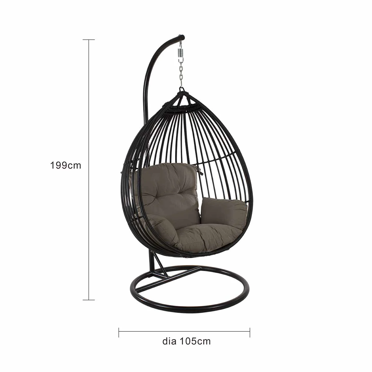 Koala Outdoor Wicker Hanging Egg Chair - Image 5