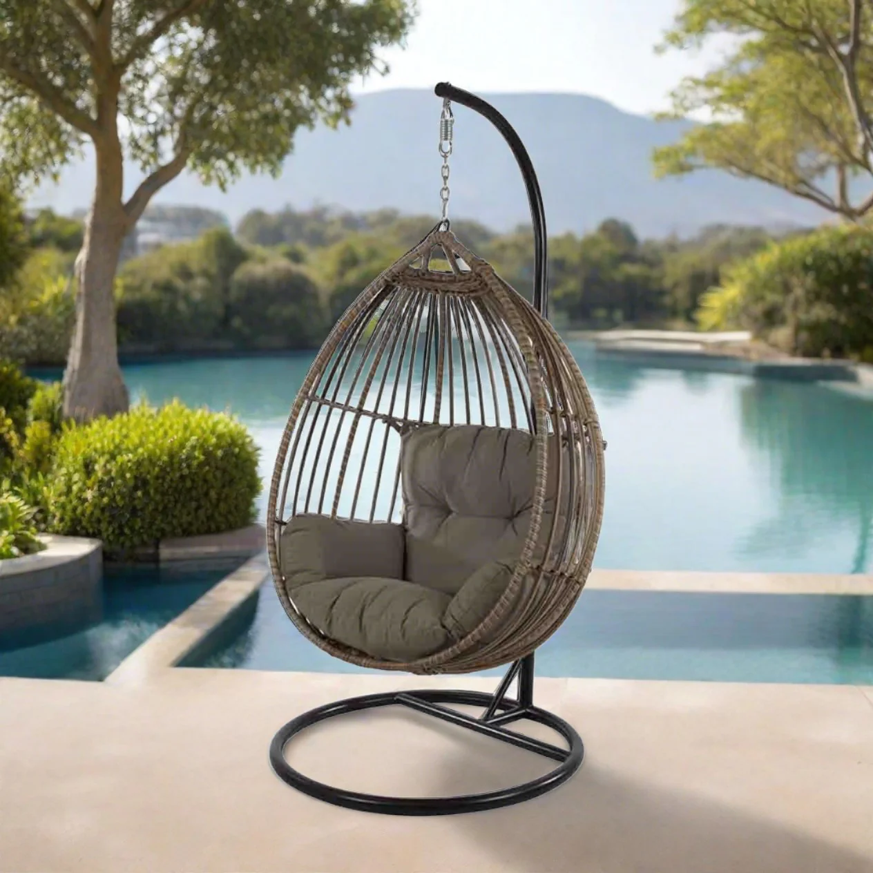 Koala Outdoor Wicker Hanging Egg Chair - Image 6