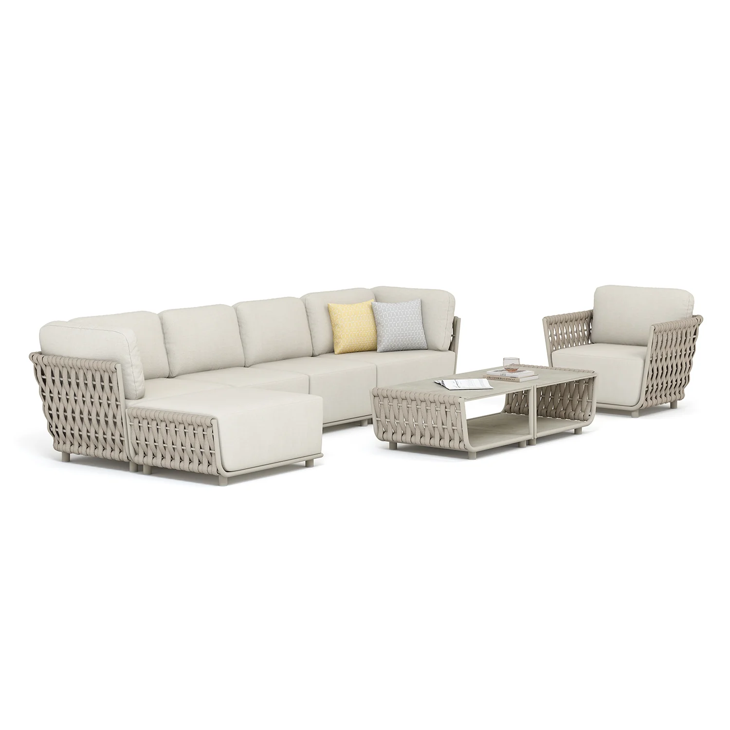 Lawson 4 Seater Outdoor Rope Modular Lounge - Image 11