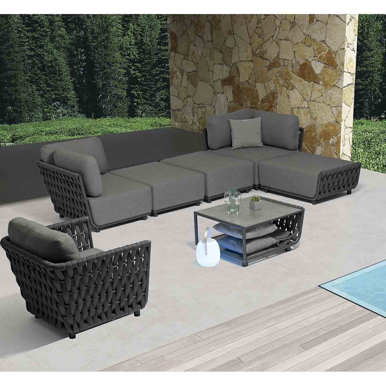 Lawson 4 Seater Outdoor Rope Modular Lounge - Image 15