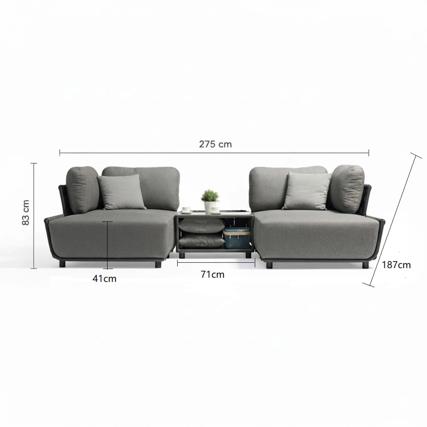 Lawson 4 Seater Outdoor Rope Modular Lounge Setting - Image 27